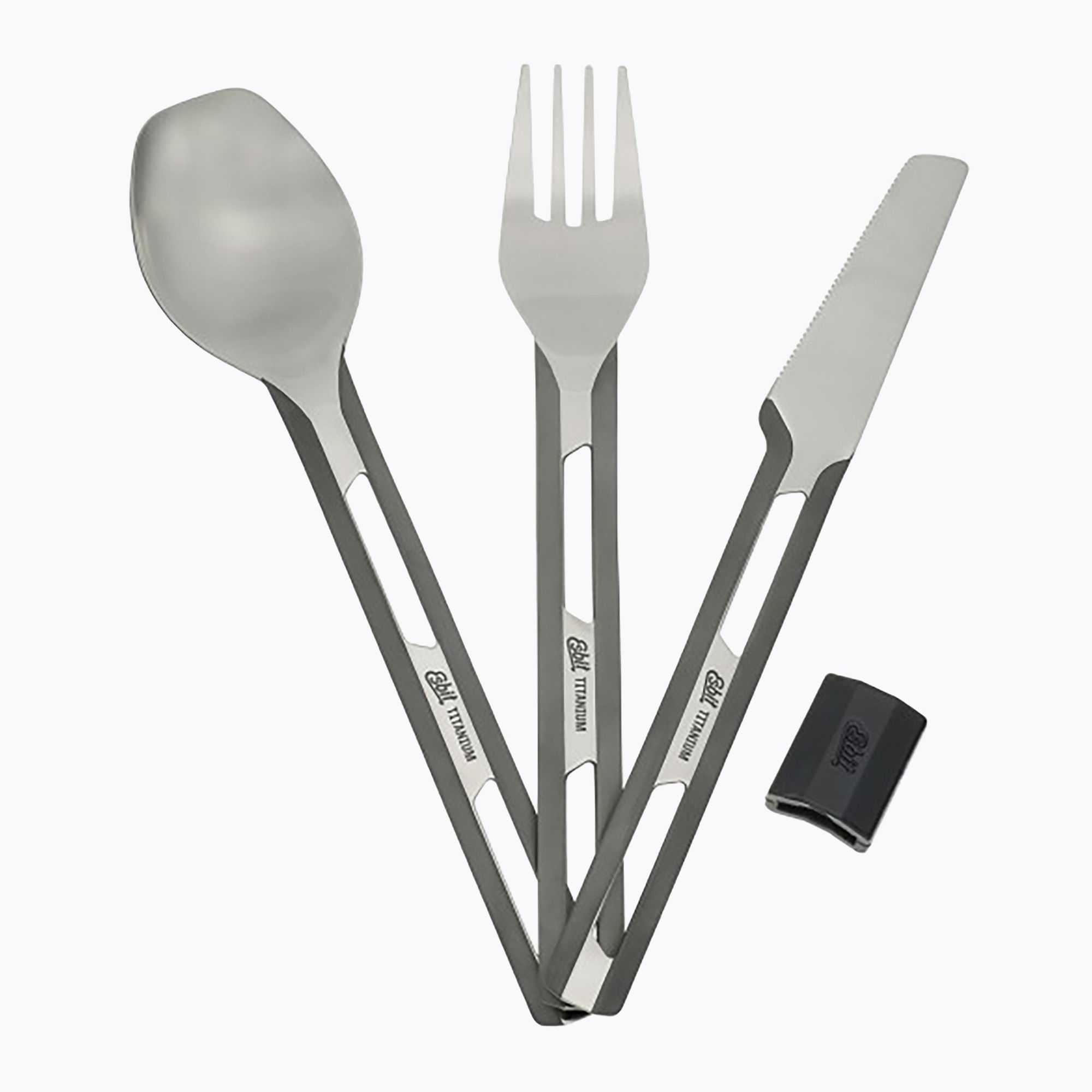 Sztućce Esbit 3-Pcs Titanium Cutlery-Set W/ Silicon Sleeve And Pocket 