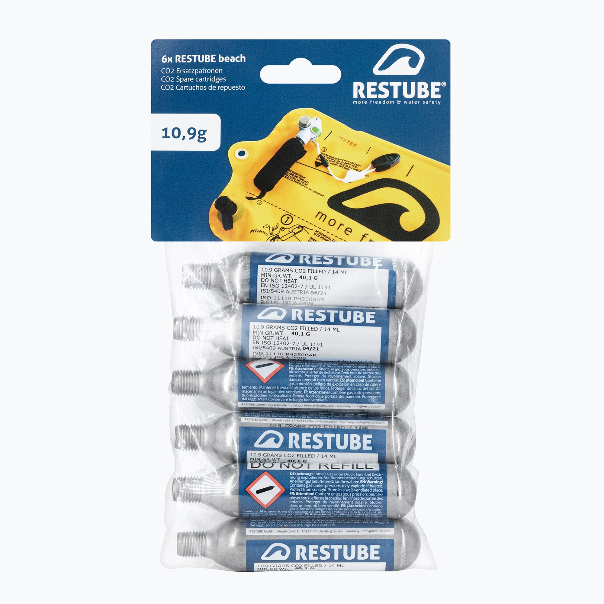 Nabój CO2 Restube CO2 Cartridges 6 szt. 10,9 g 