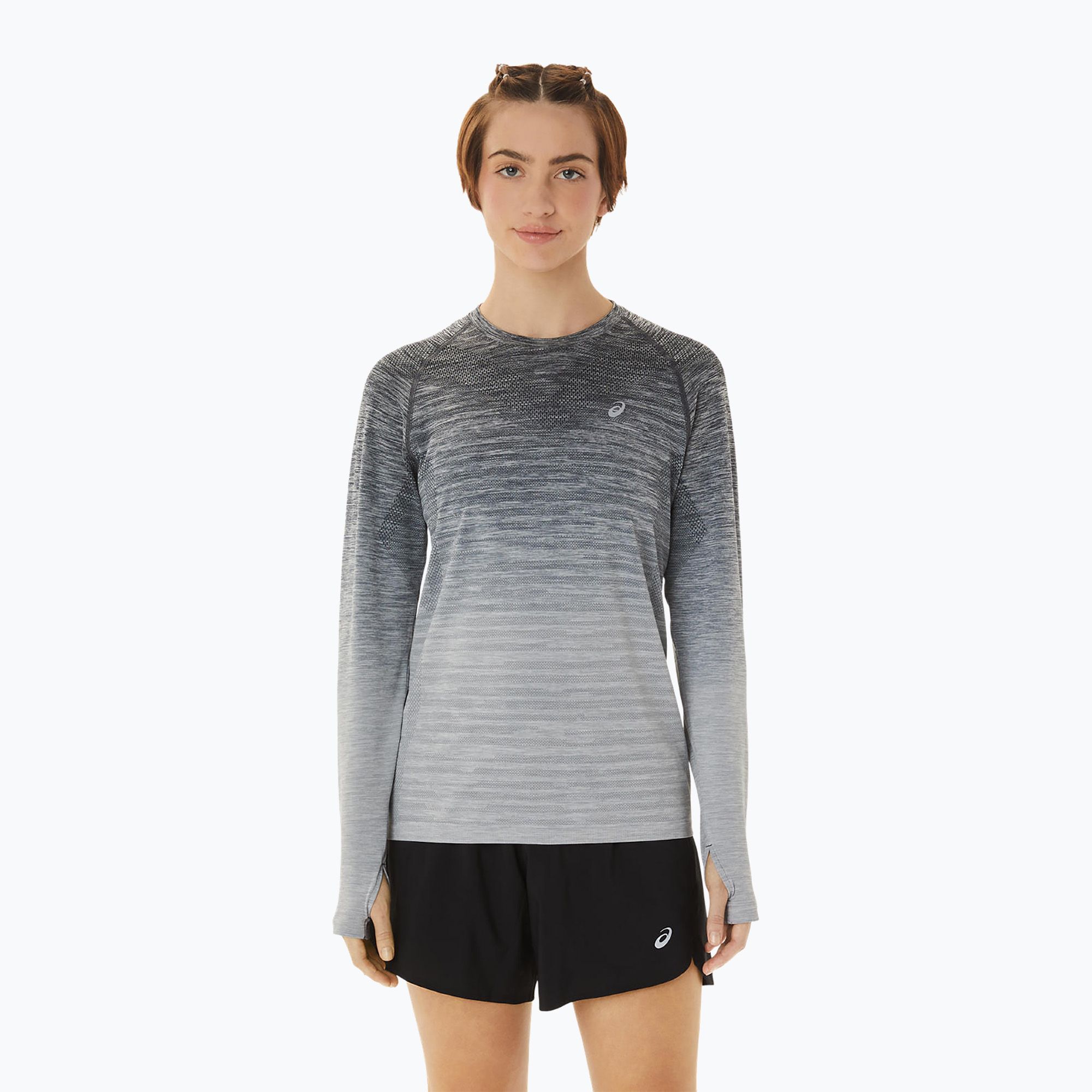 Longsleeve do biegania damski ASICS Seamless carrier grey/glacier grey 