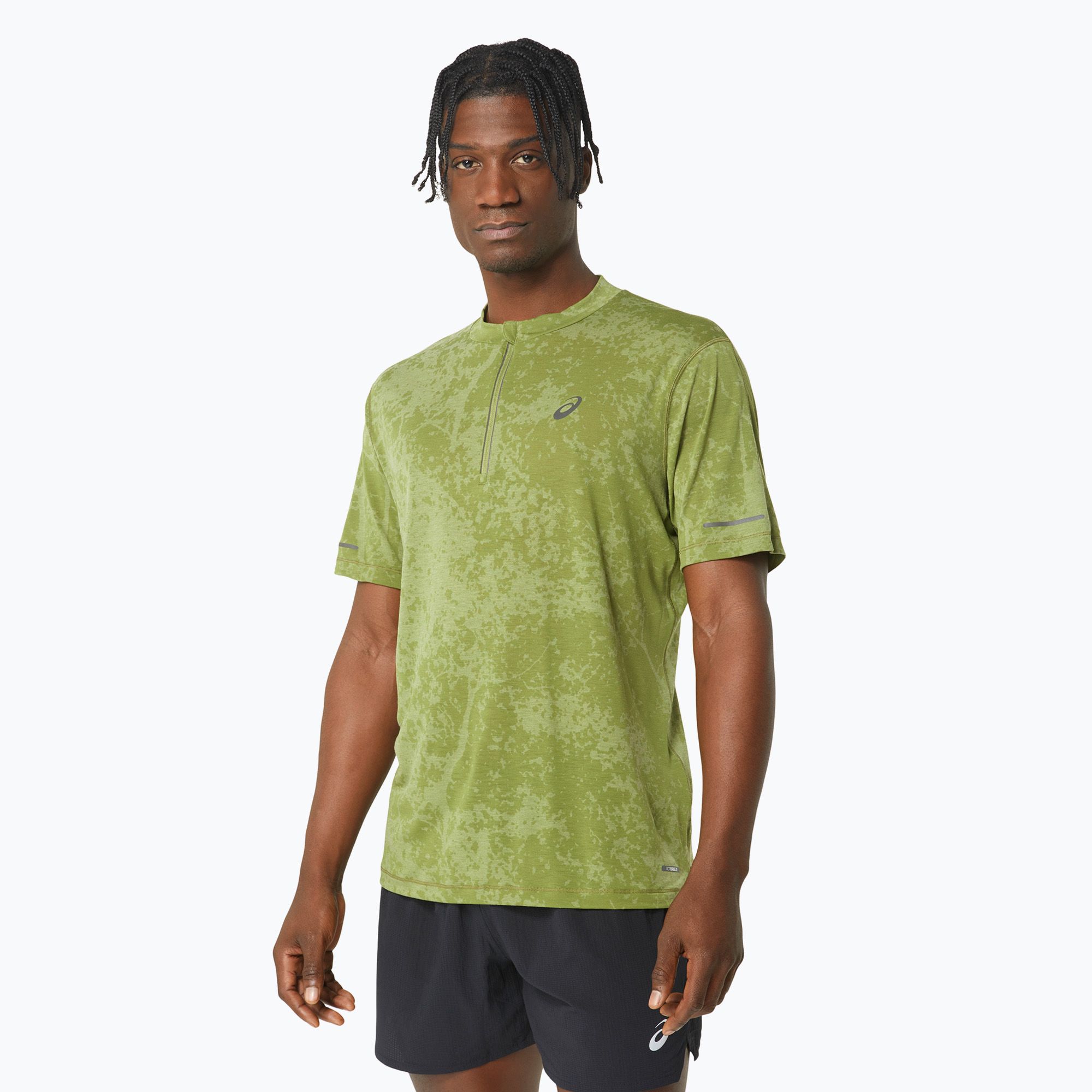 Koszulka do biegania męska ASICS Metarun Pattern 1/2 ZIP cactus 
