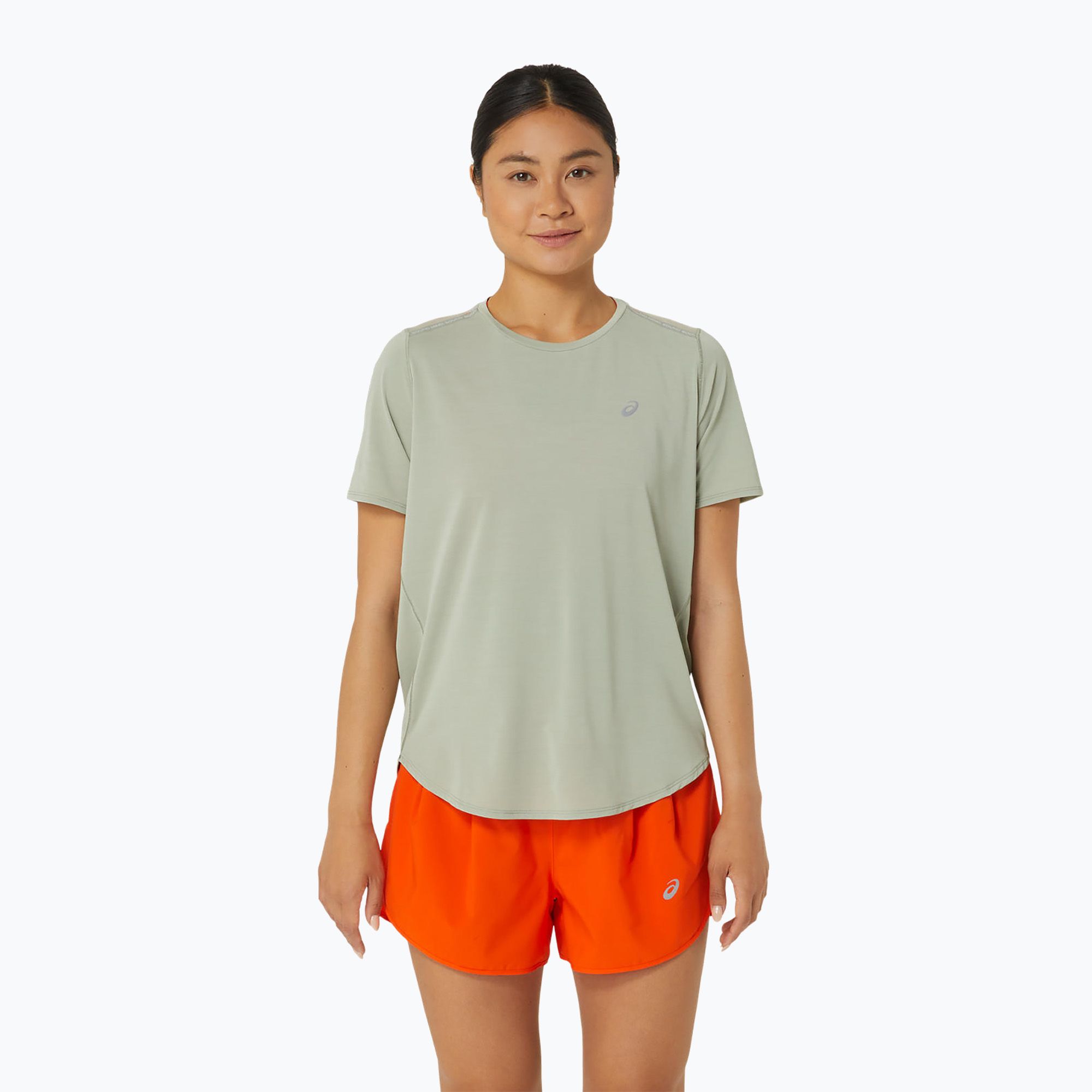 Koszulka do biegania damska ASICS Road Top olive grey 