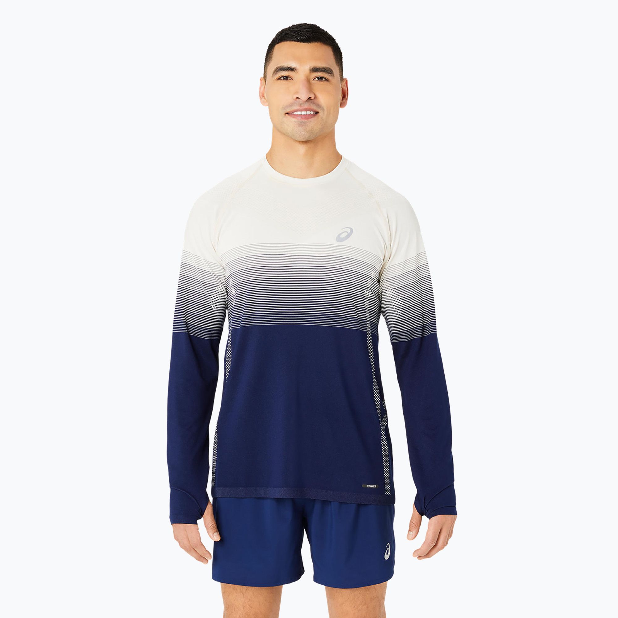 Longsleeve do biegania męski ASICS Seamless birch/blue expanse 