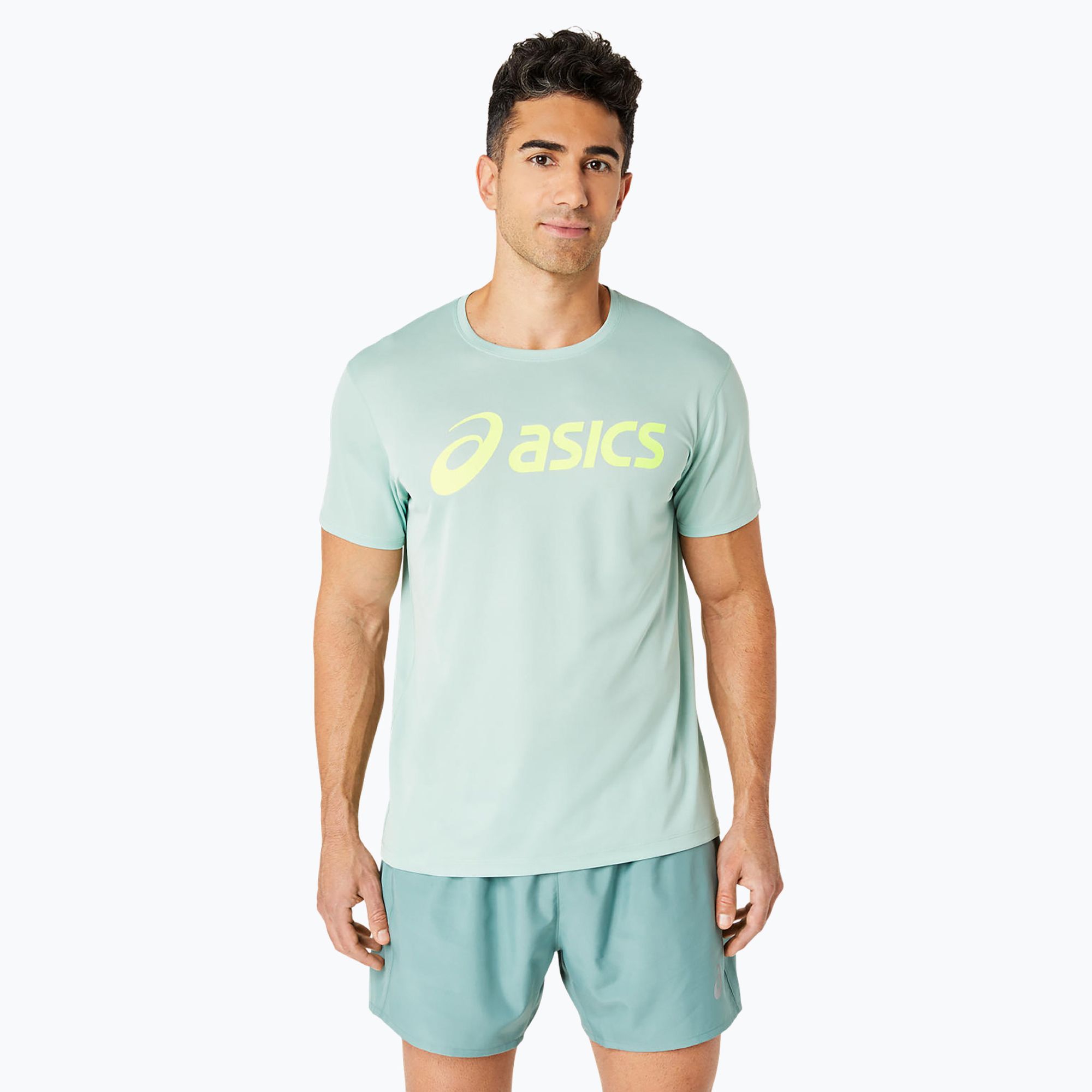 Koszulka do biegania męska ASICS Core Top light celadon/safety yellow 