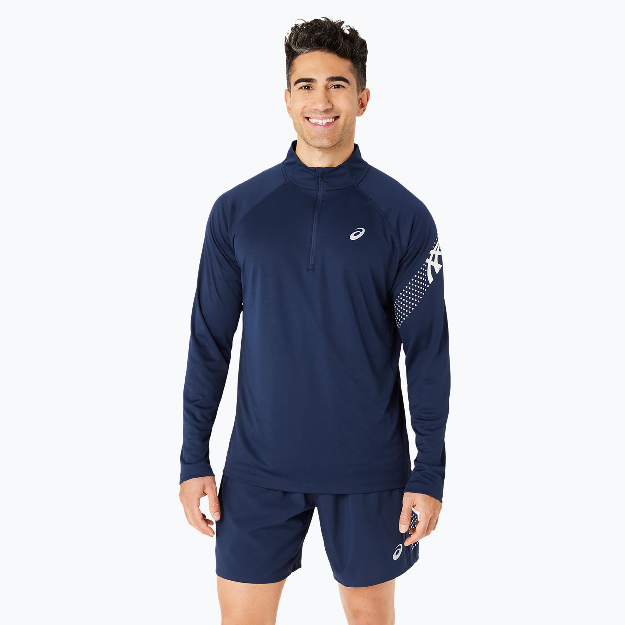 Longsleeve do biegania męski ASICS Icon 1/2 Zip performance blue expanse 