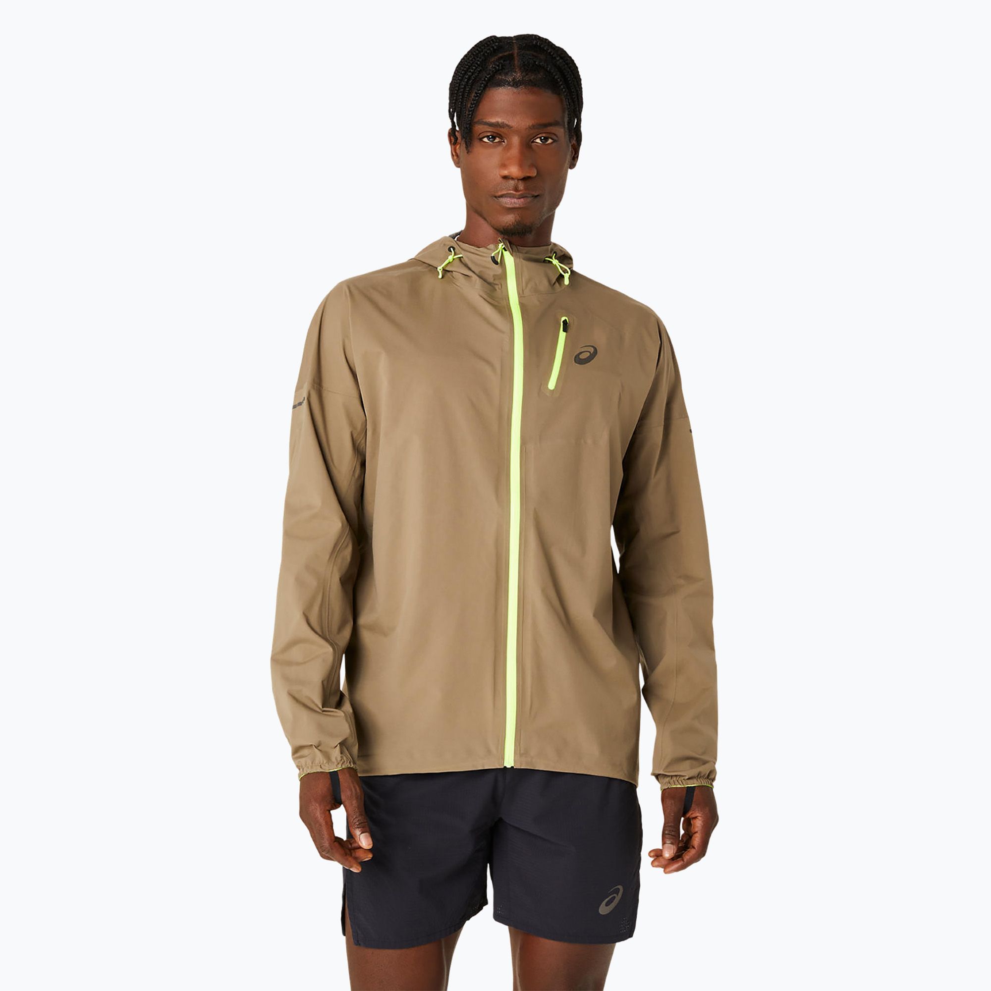Kurtka do biegania męska ASICS Fujitrail Waterproof pepper 
