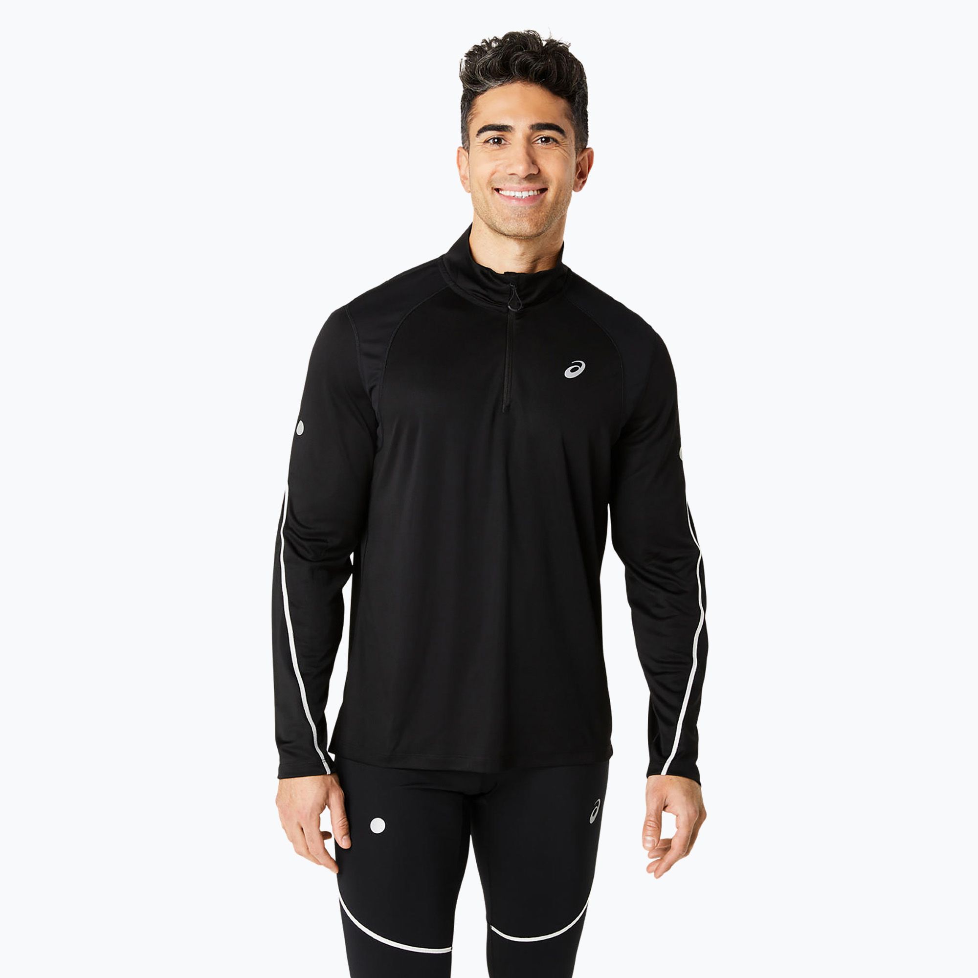 Lonsleeve do biegania męski ASICS Road Lite-Show 1/2 Zip performance black 