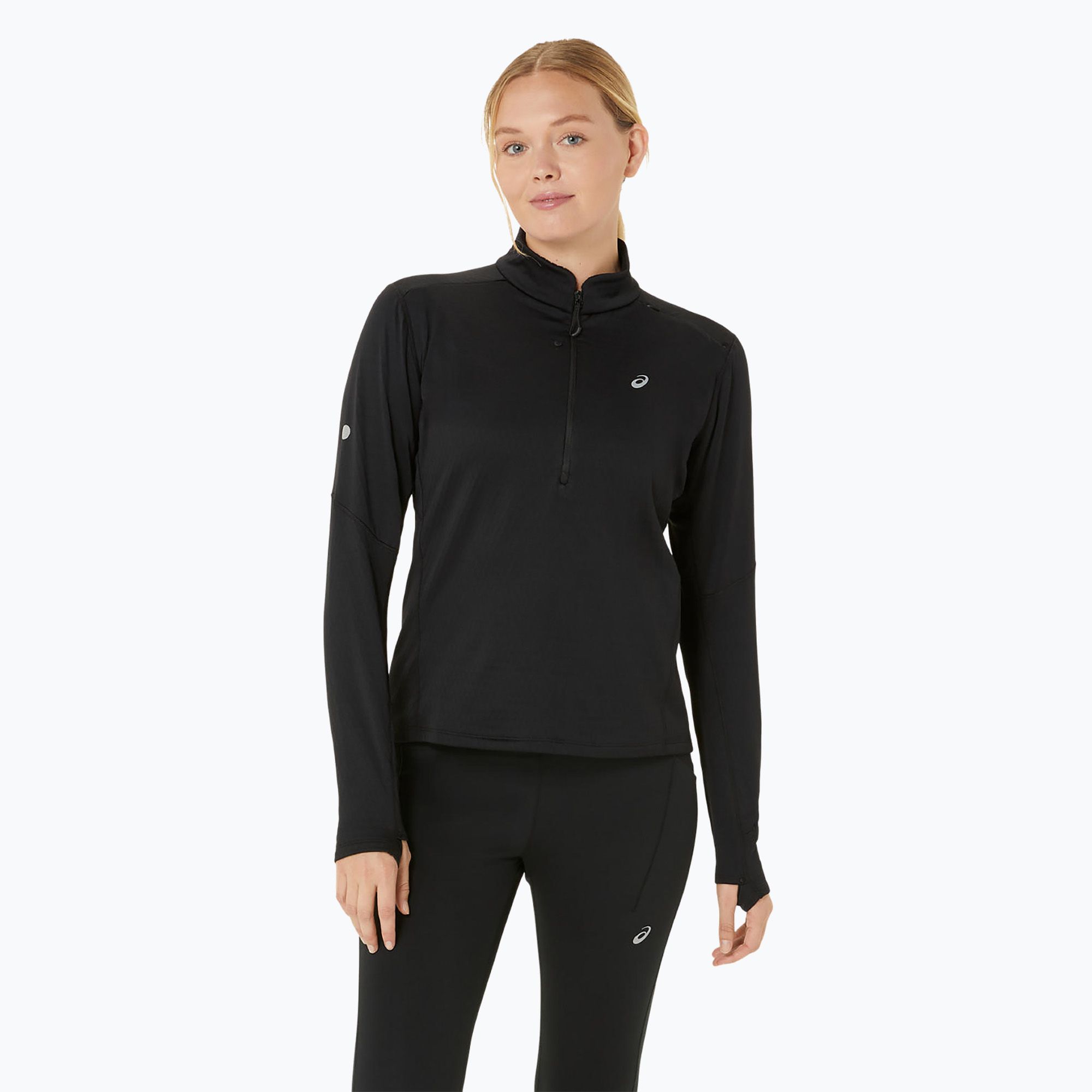 Bluza do biegania damska ASICS Road Winter 1/2 Zip Mid Layer performance black 