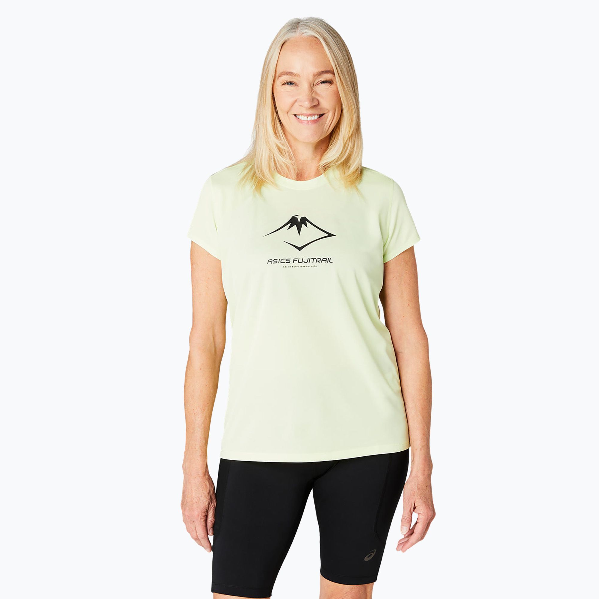 Koszulka do biegania damska ASICS Fujitrail Logo cool matcha 