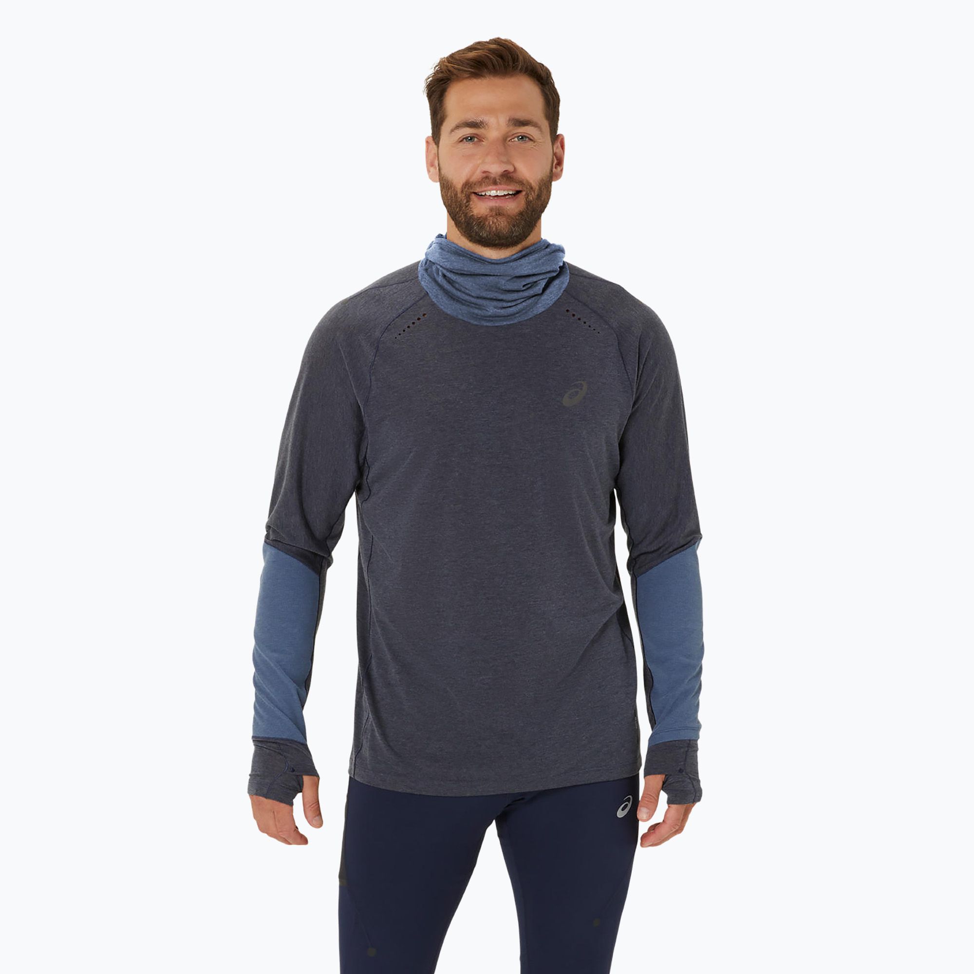 Bluza do biegania męska ASICS Metarun Winter LS Hoodie midnight 