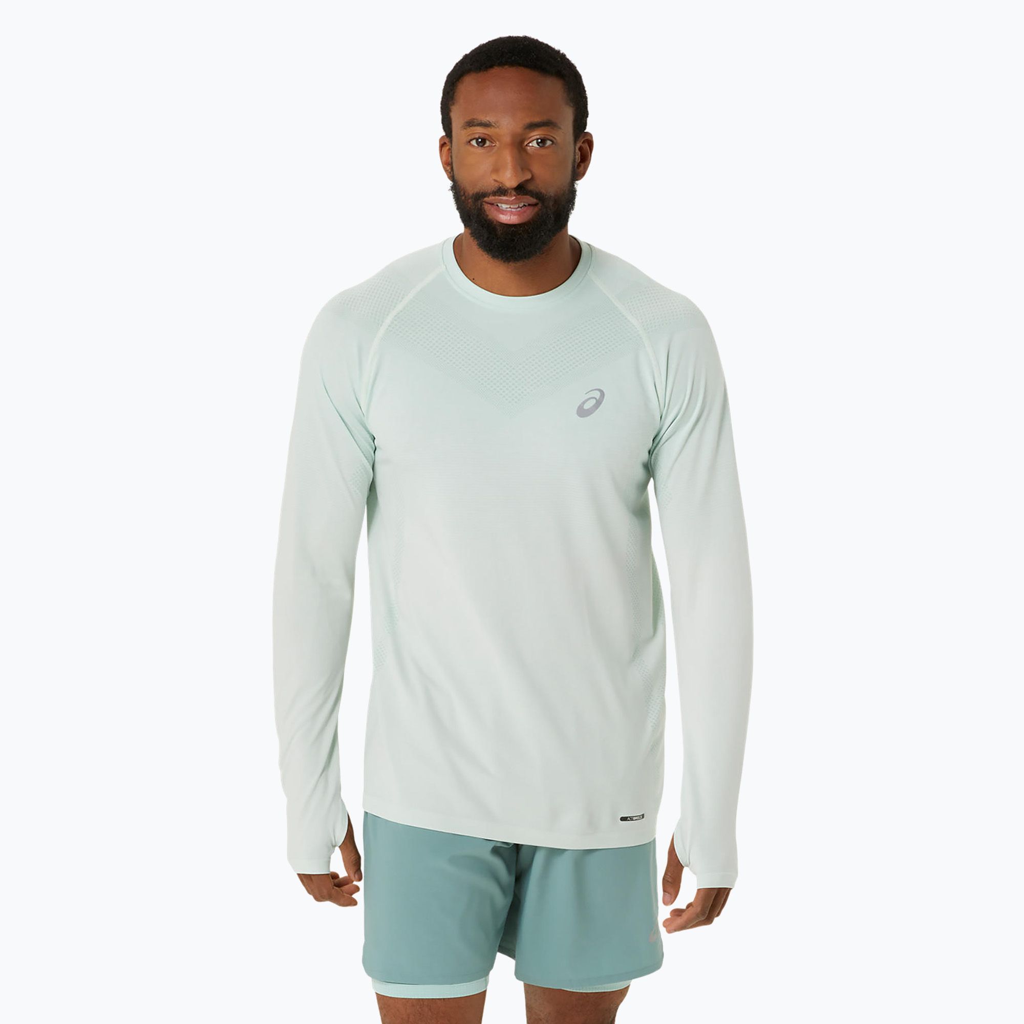 Longsleeve do biegania męski ASICS Seamless light celadon/birch 
