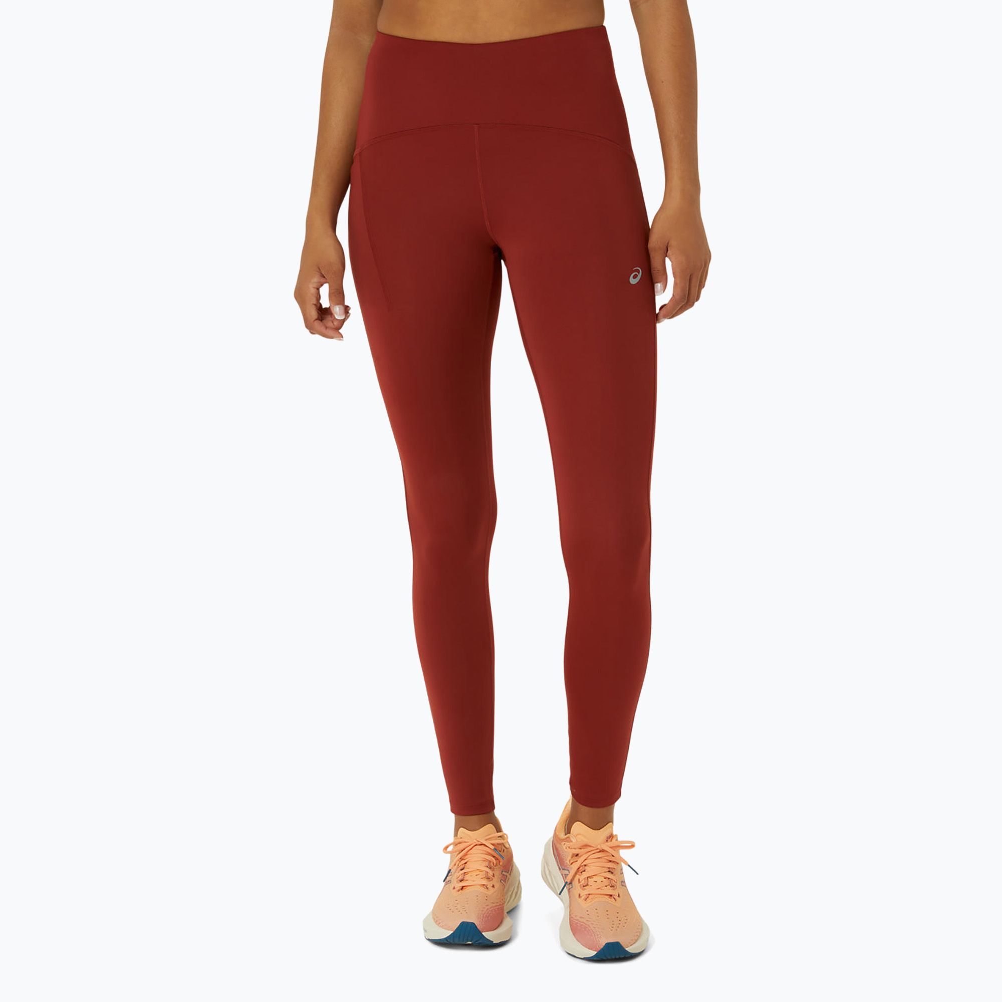 Legginsy do biegania damskie ASICS Road High Waist deep red 