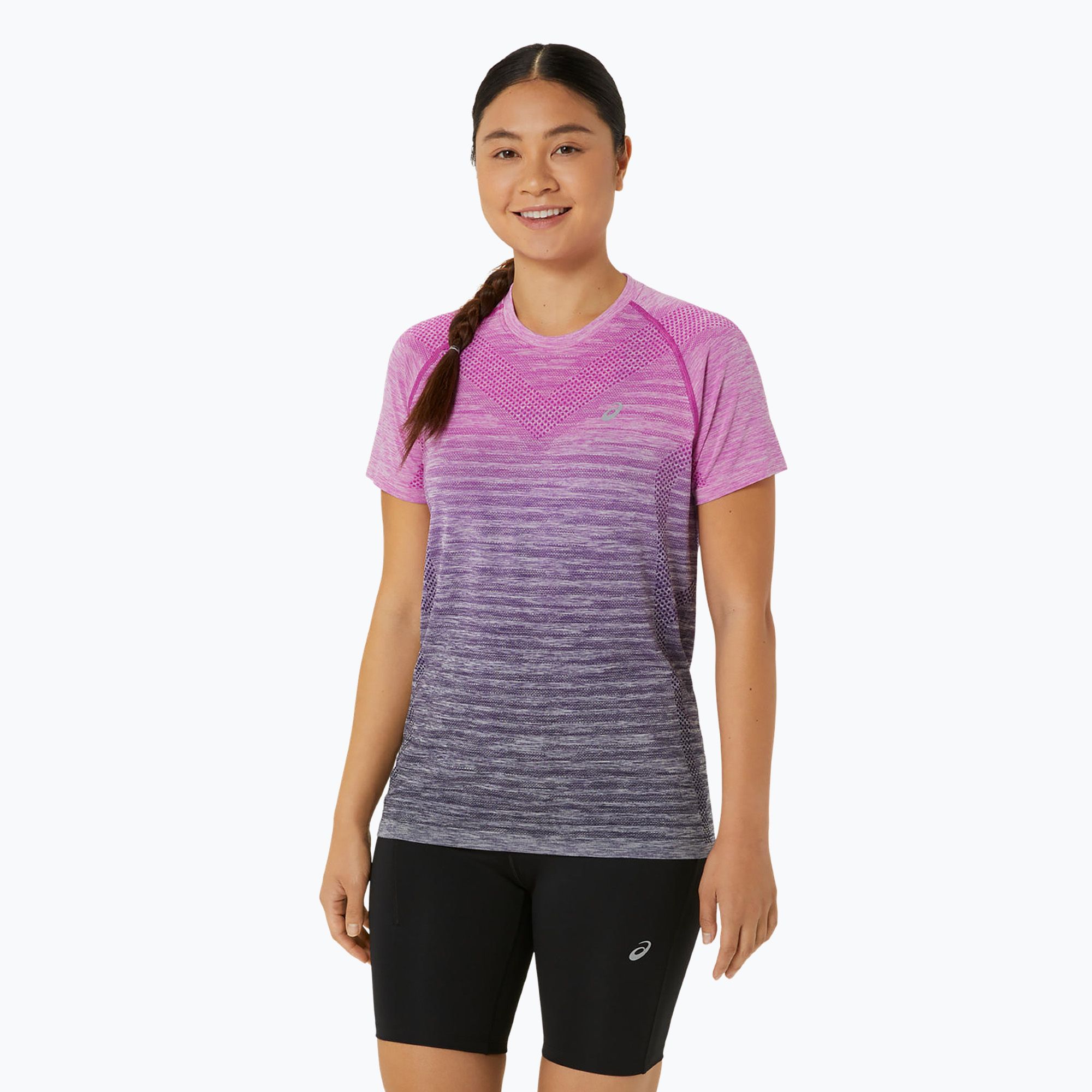 Koszulka do biegania damska ASICS Seamless bold magenta/blue expanse 