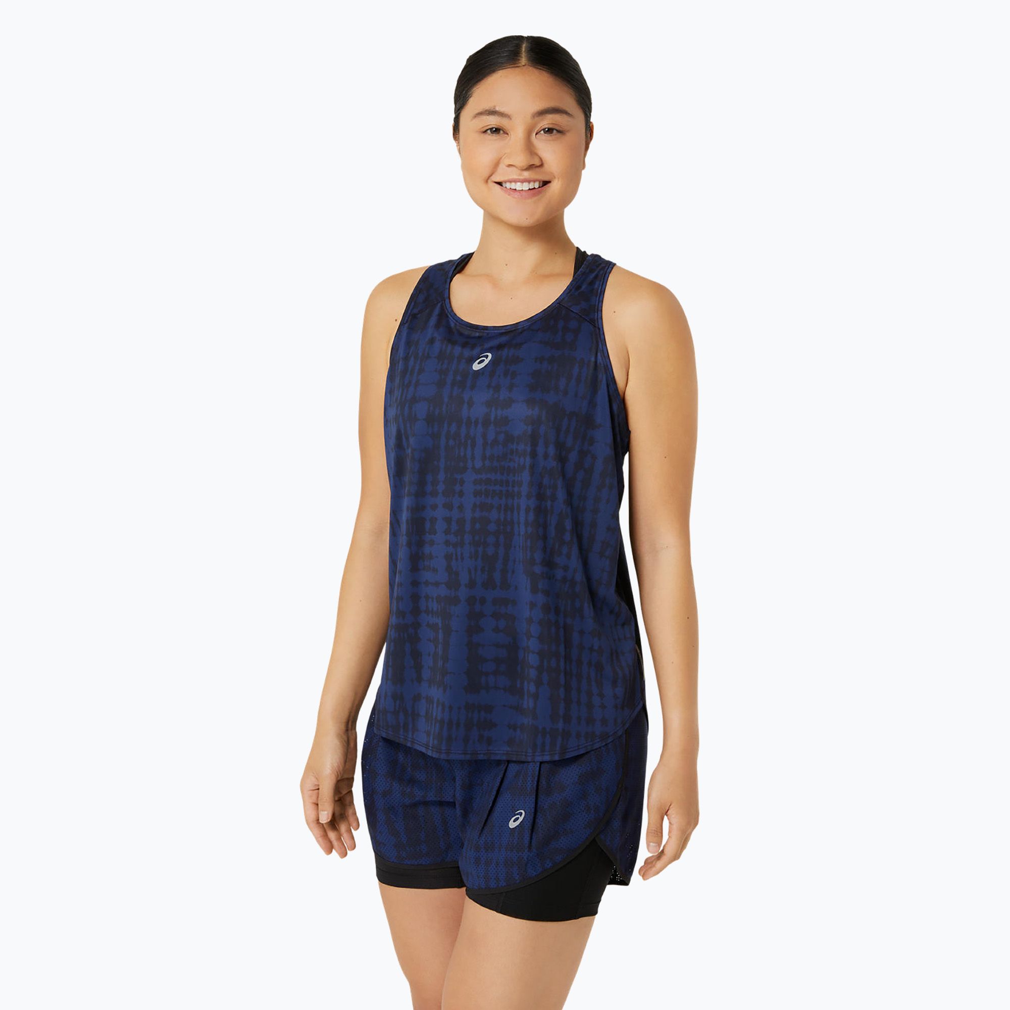 Koszulka do biegania damska ASICS Road All Over Print Tank midnight 