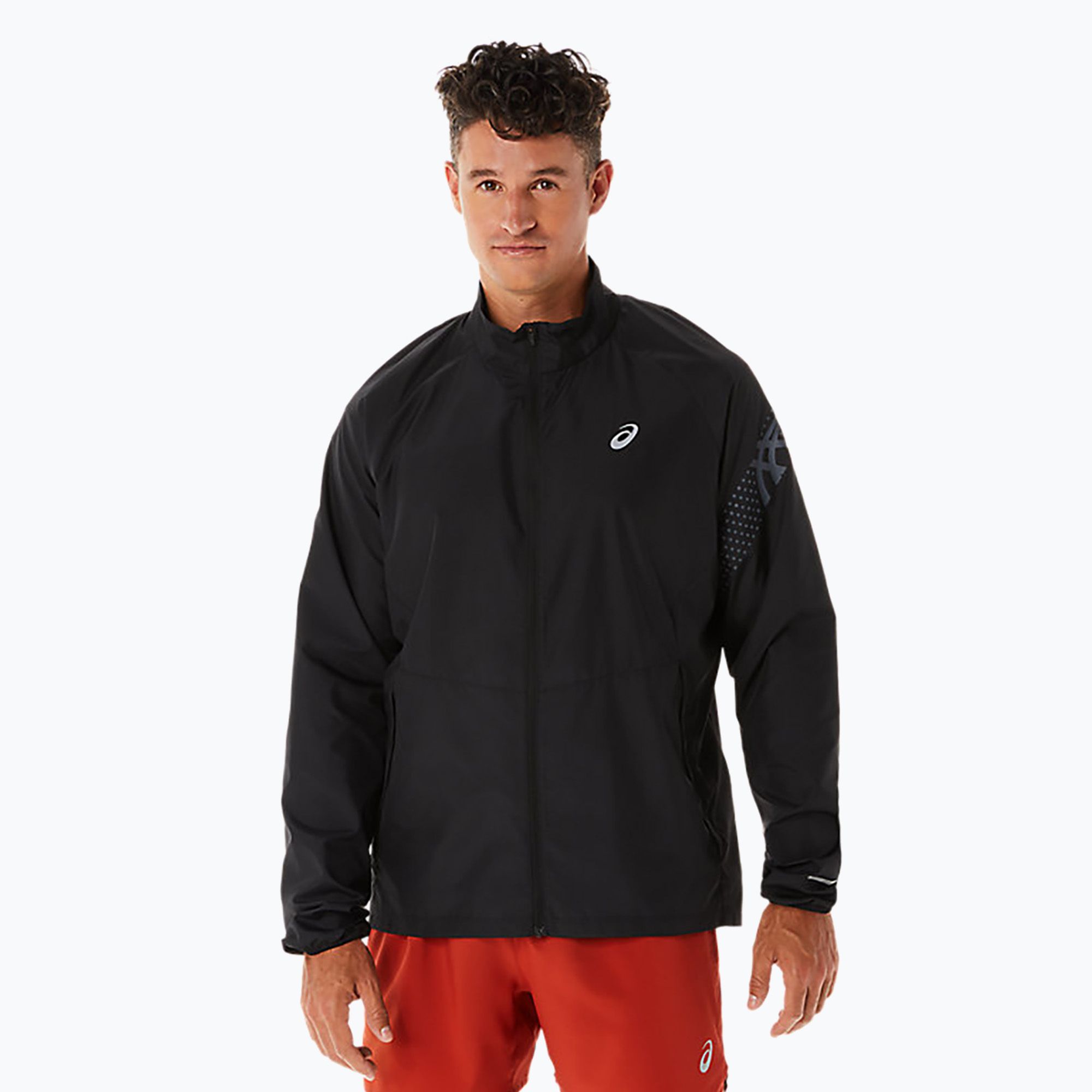 Kurtka do biegania męska ASICS Icon performance black/stadium orange 