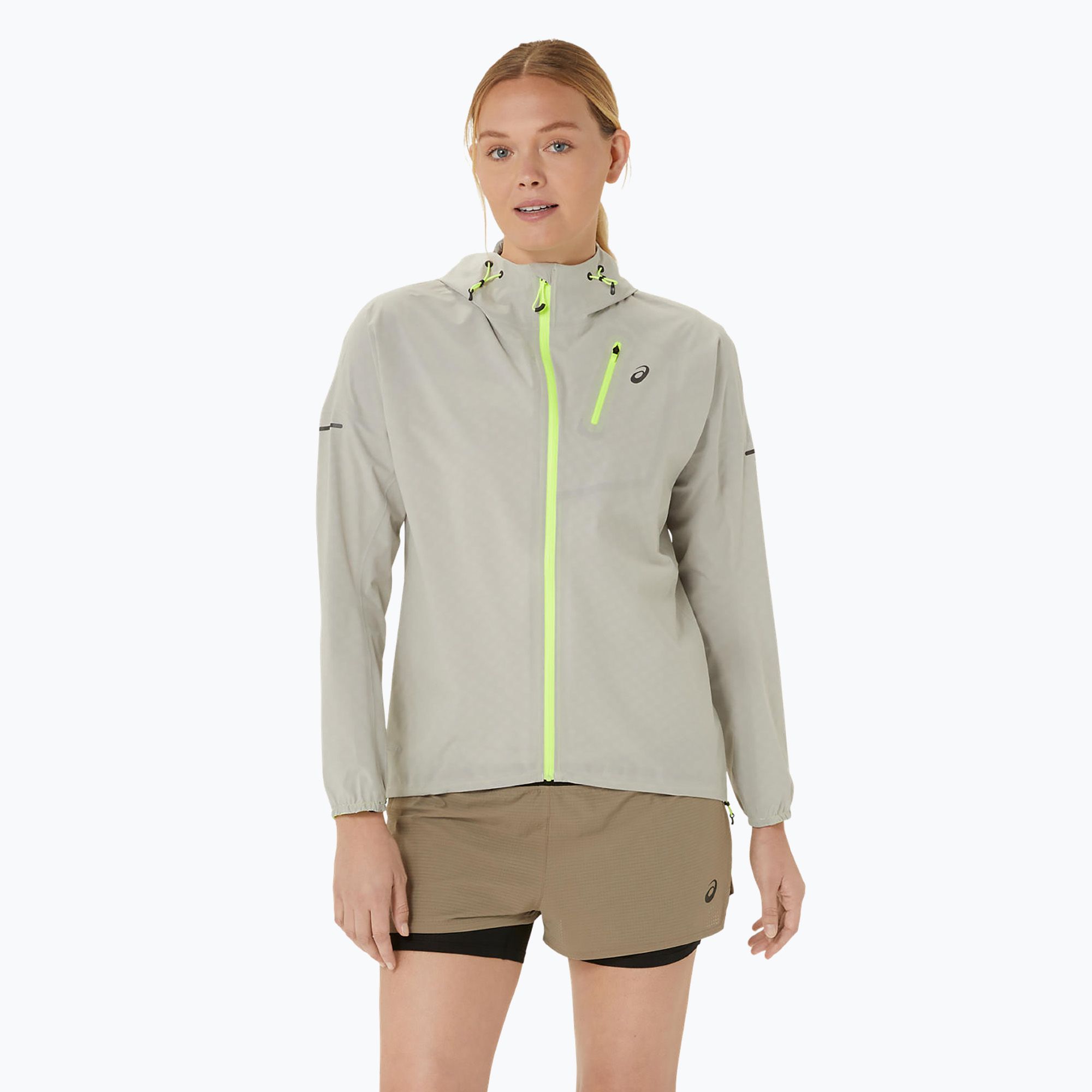 Kurtka do biegania damska ASICS Fujitrail Waterproof oatmeal 