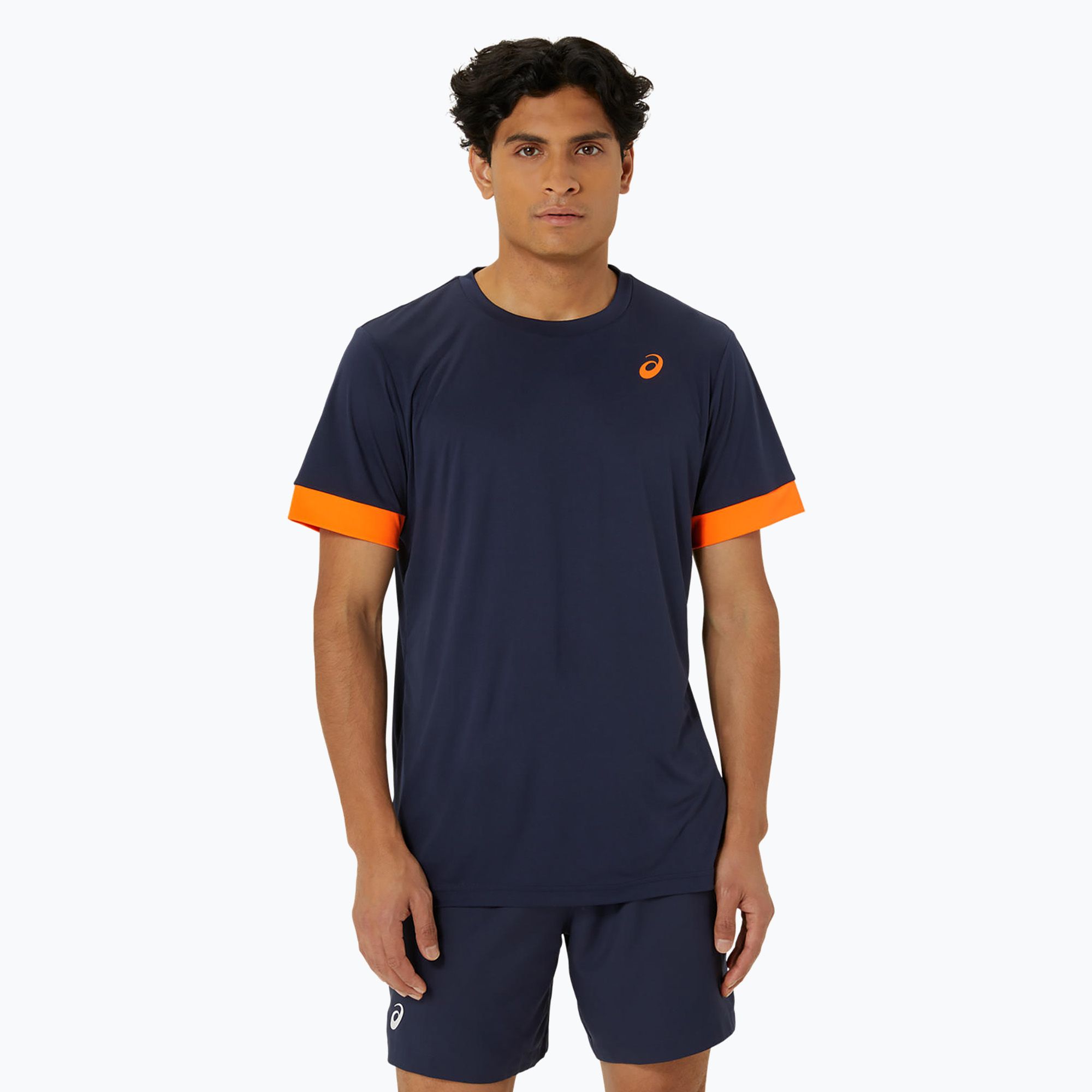 Koszulka tenisowa męska ASICS Court SS Top midnight/shocking orange 