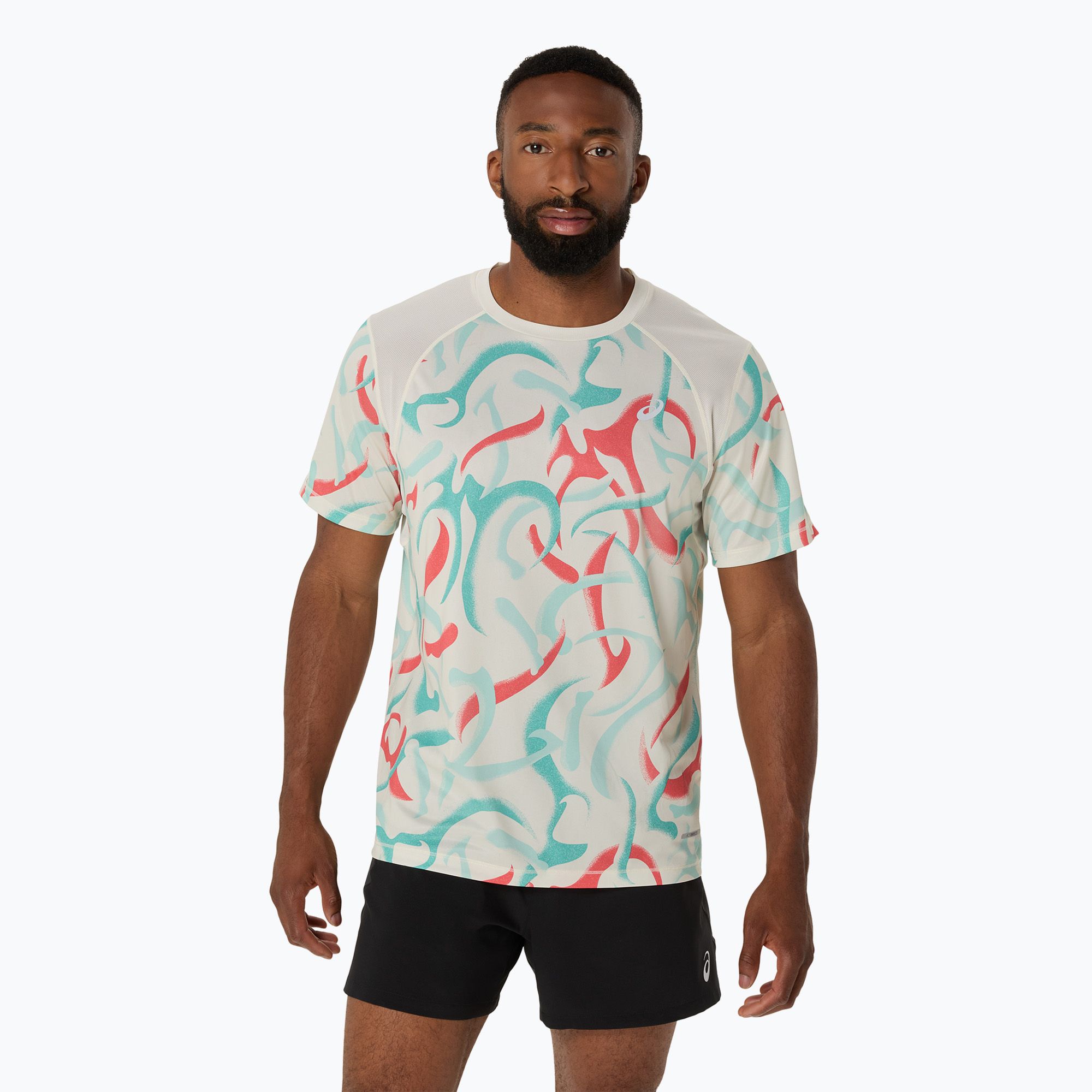 Koszulka do biegania męska ASICS Road All Over Print Top birch 