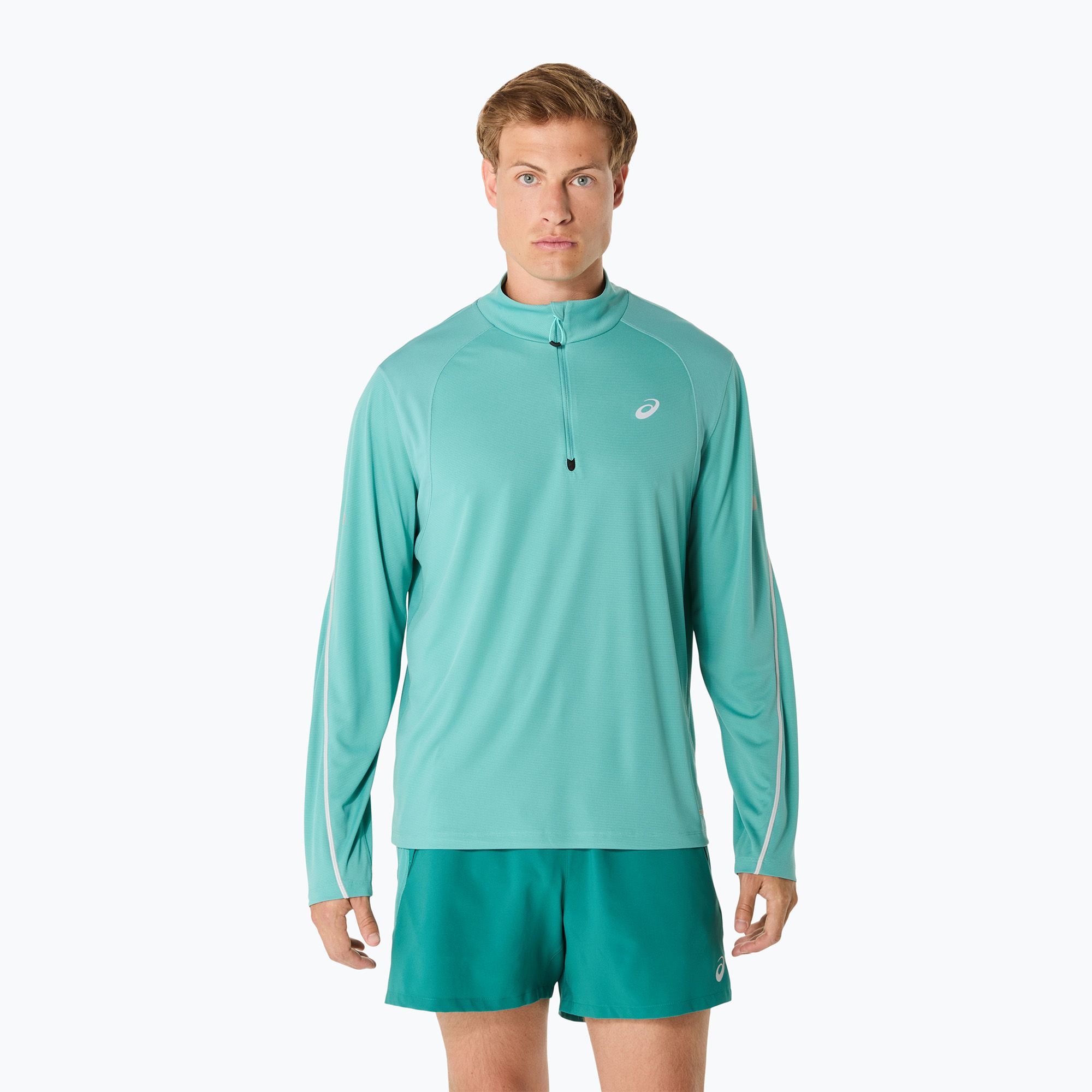Lonsleeve do biegania męski ASICS Road Lite-Show 1/2 Zip light teal 