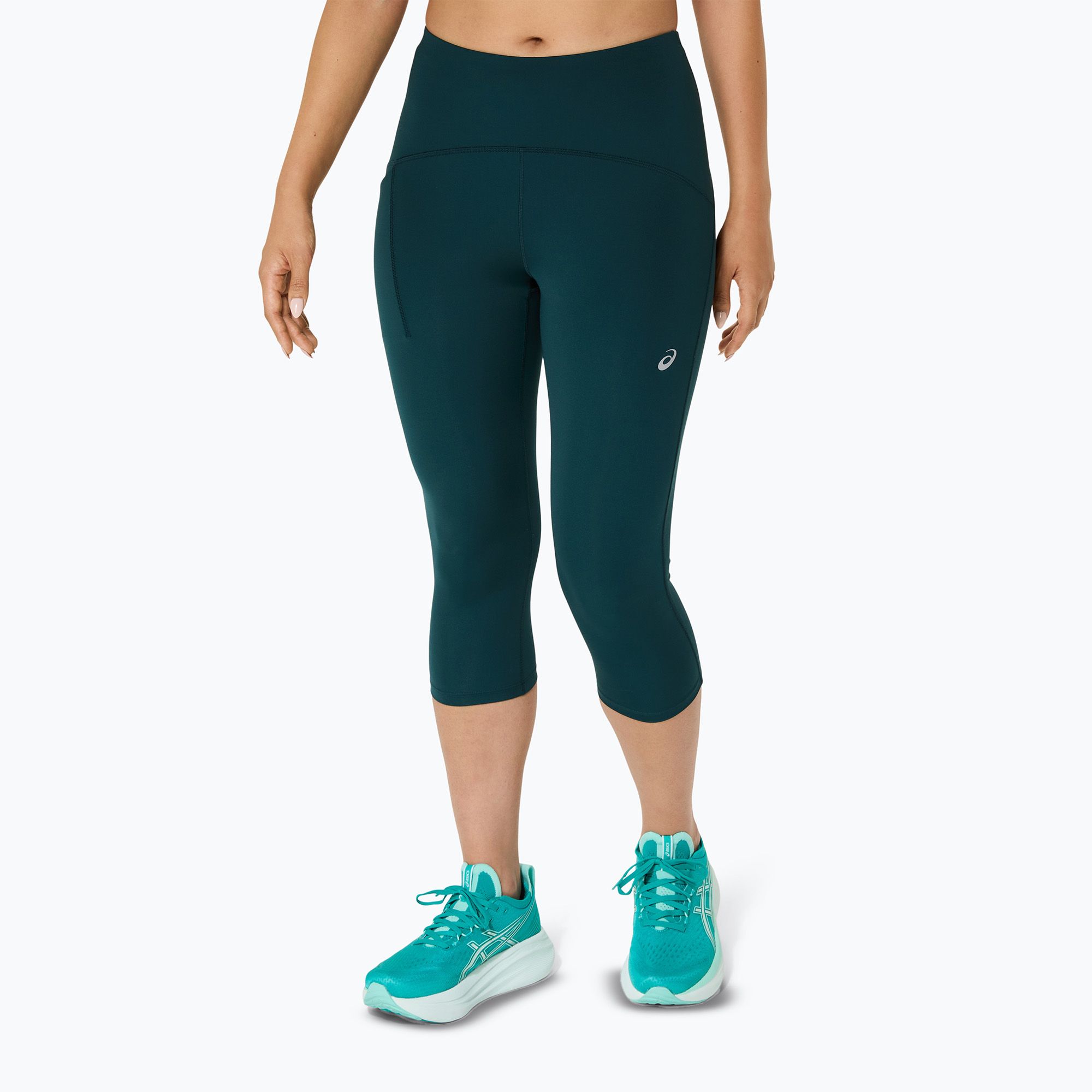 Legginsy do biegania damskie ASICS High Waist Capri saxon green 