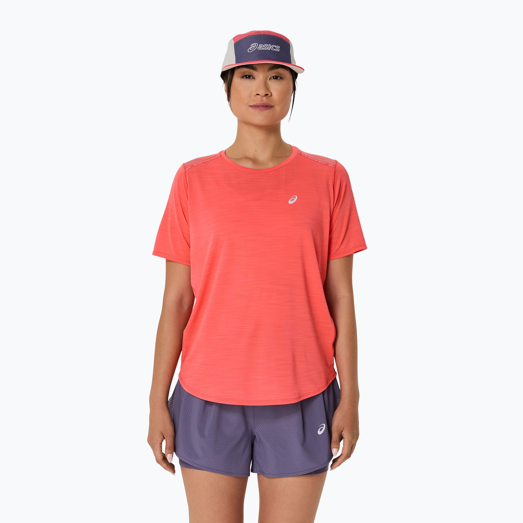 Koszulka do biegania damska ASICS Road Top coral reef 