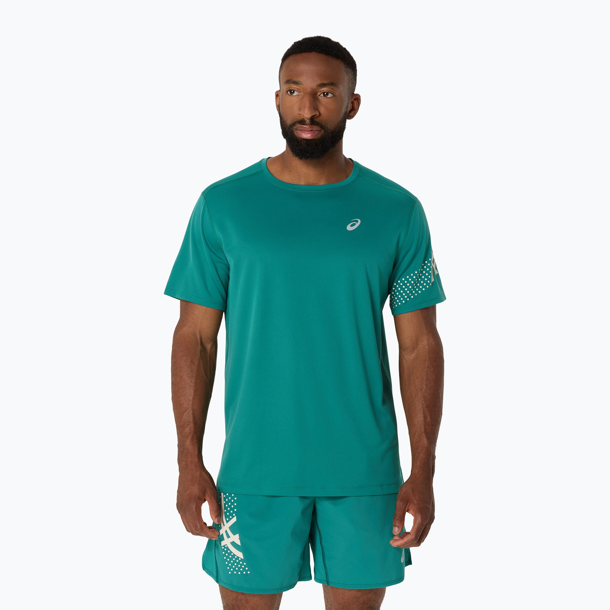 Koszulka do biegania męska ASICS Icon SS Top rainy lake 