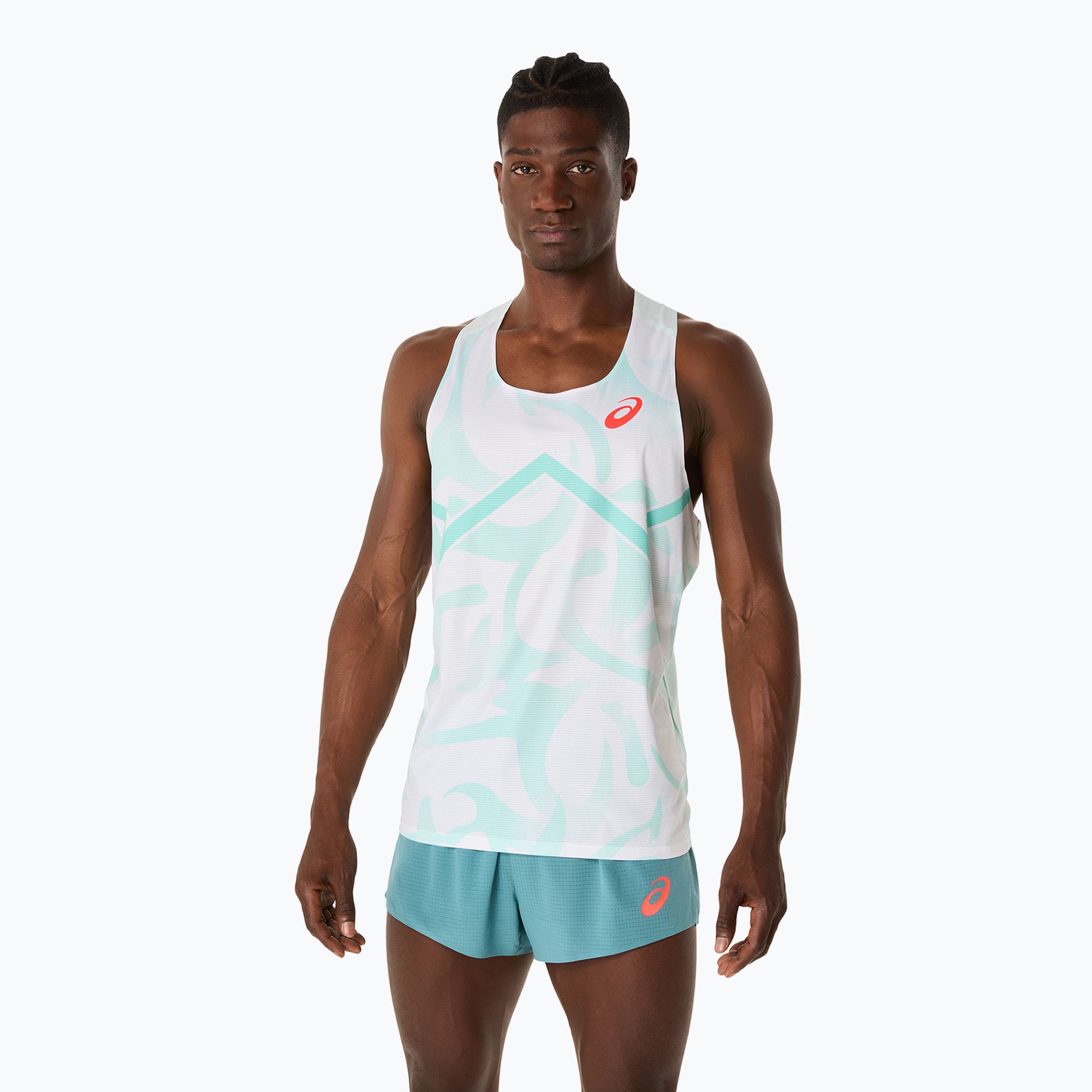 Koszulka do biegania męska ASICS Light Knit Singlet soothing sea 