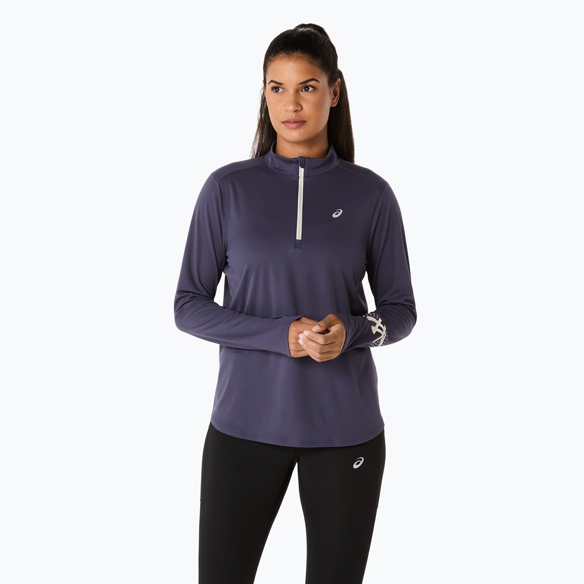 Longsleeve do biegania damski ASICS Icon 1/2 Zip LS Top indigo fog 