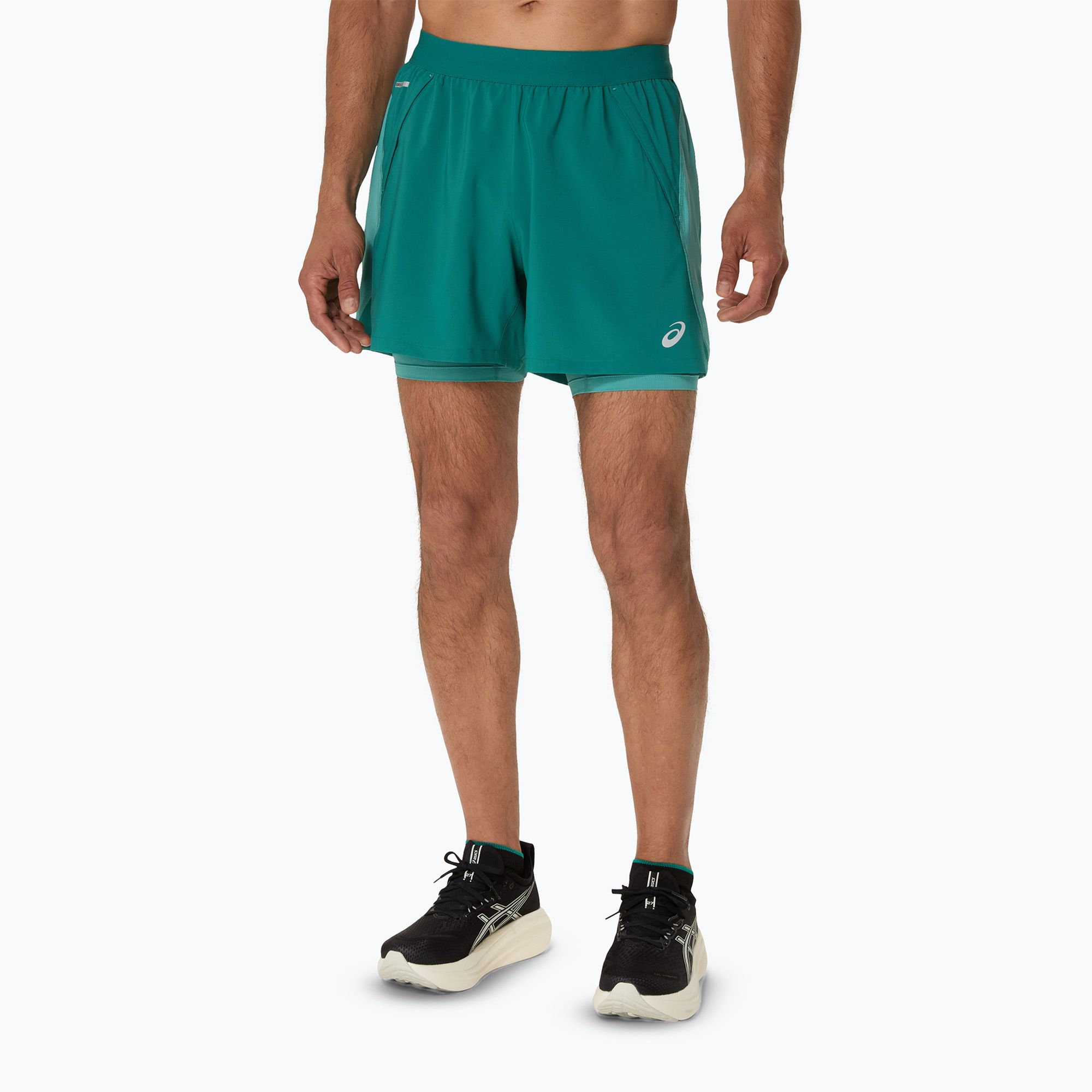 Spodenki do biegania męskie ASICS Road 2N1 5IN rainy lake/light teal 