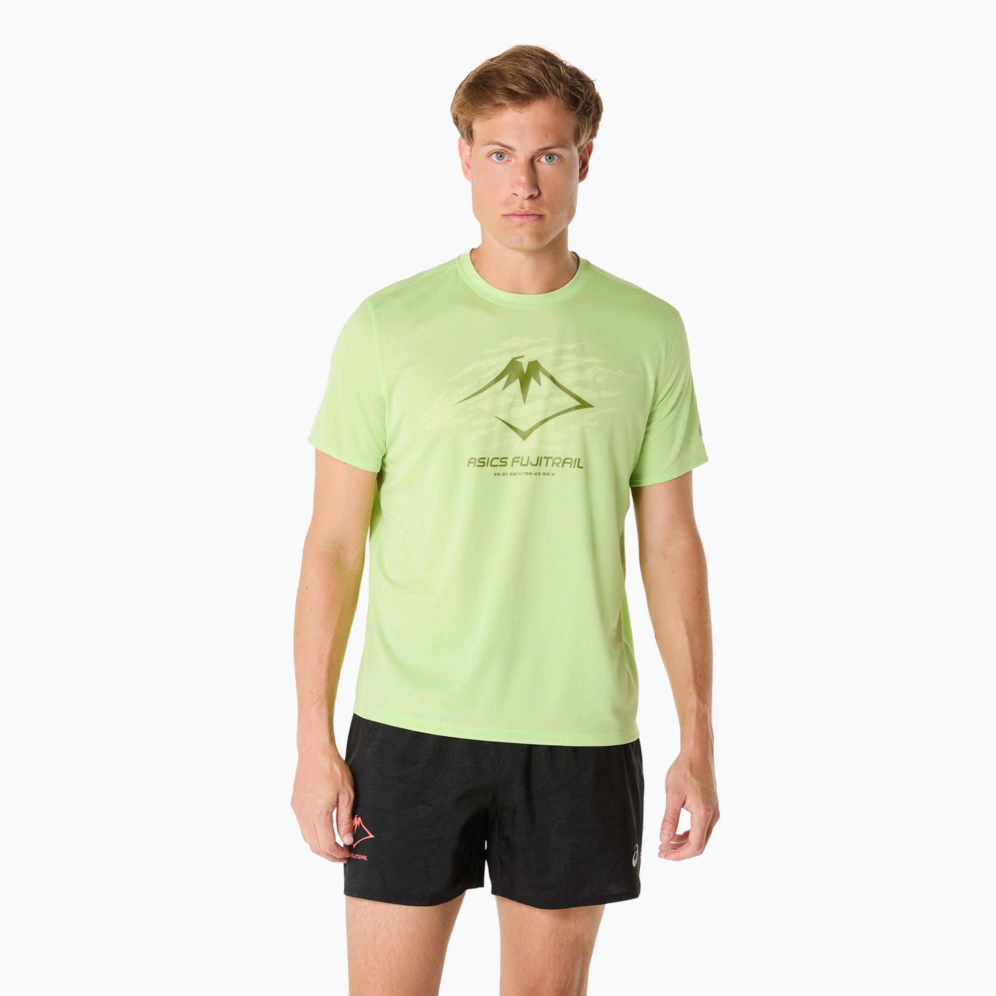 Koszulka do biegania męska ASICS Fujitrail Logo lime green/huddle yellow/cactus 