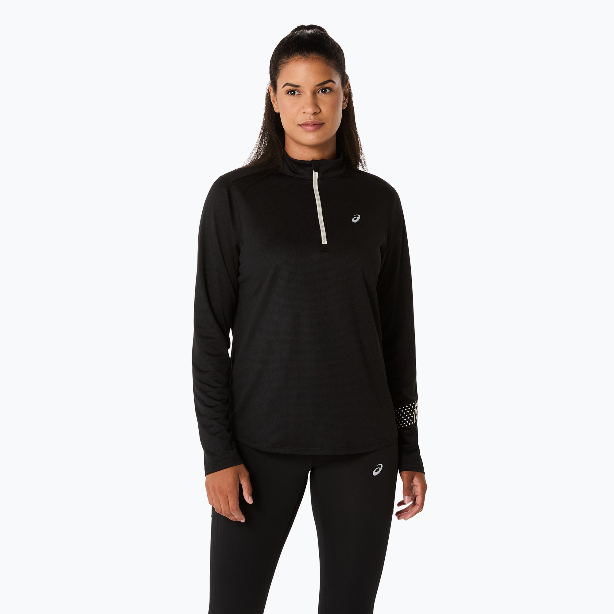 Longsleeve do biegania damski ASICS Icon 1/2 Zip LS Top performance black 