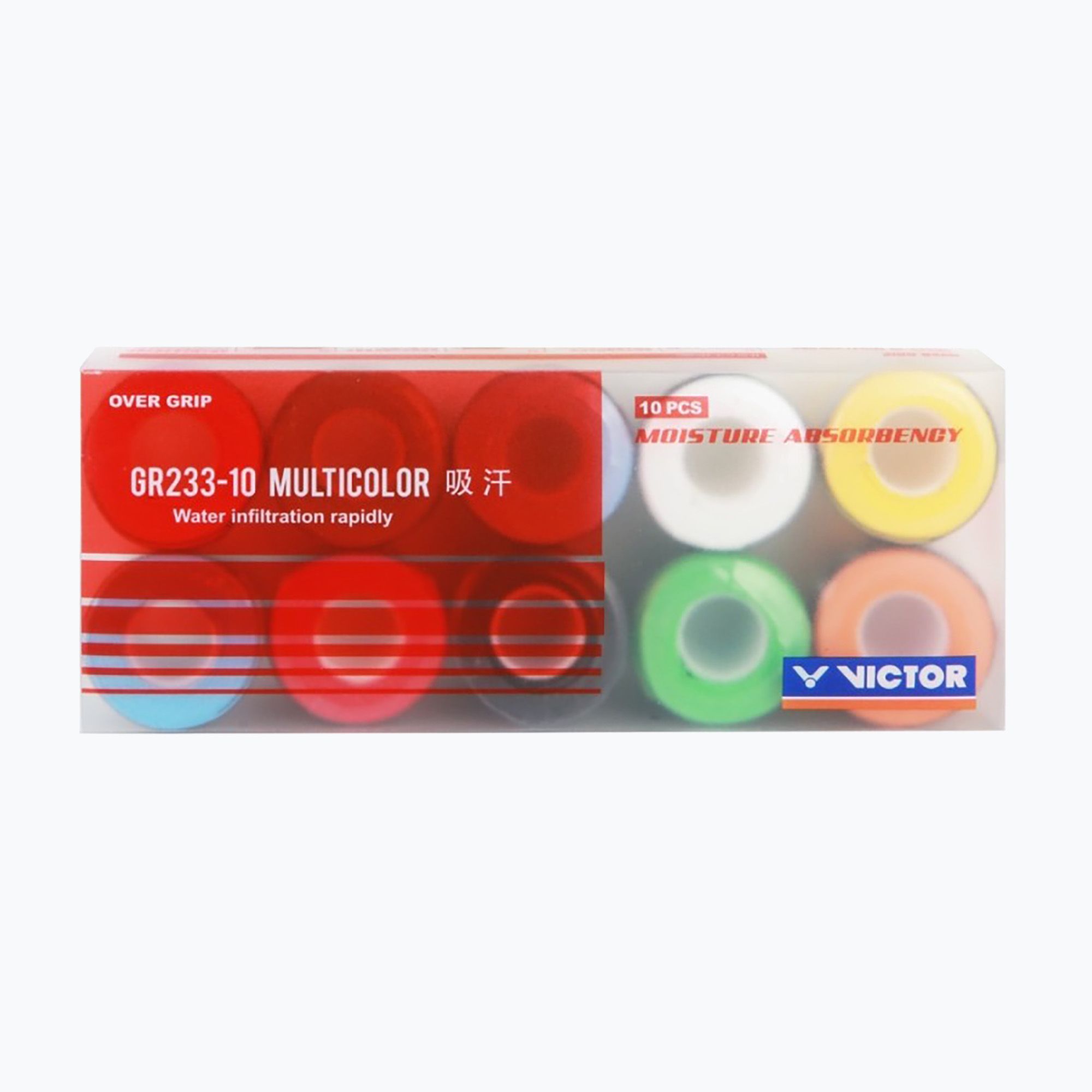 Owijki do rakiet badmintonowych VICTOR GR233 10 szt. multicolour 
