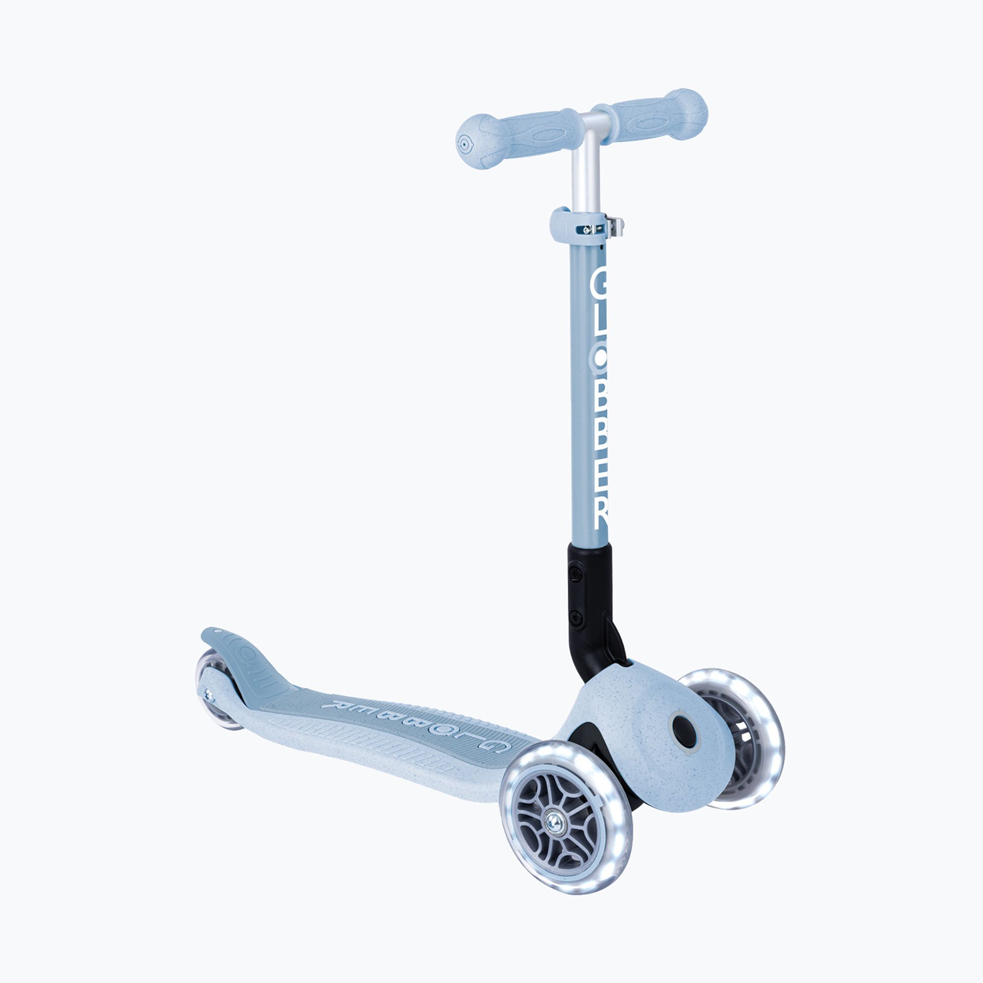 Hulajnoga trójkołowa dziecięca Globber Junior Foldable Lights Eco blueberry 