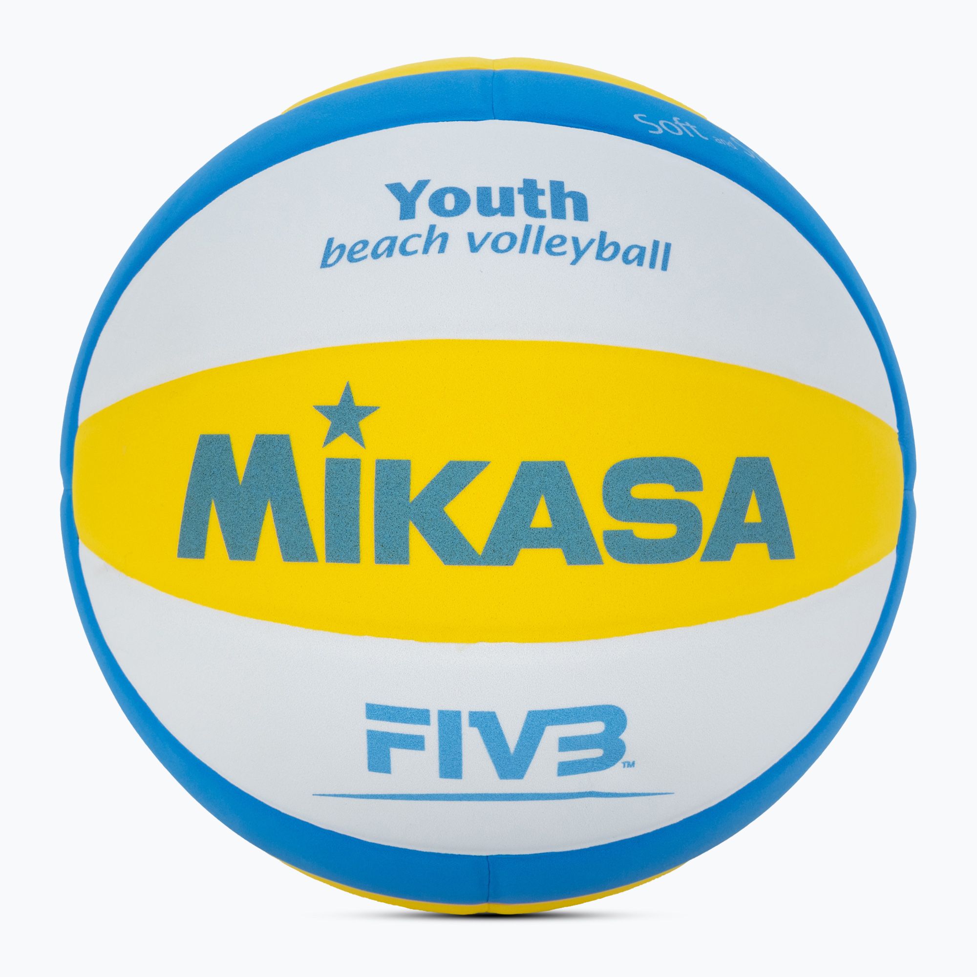 Piłka do siatkówki plażowej Mikasa SBV white/blue rozmiar 5 