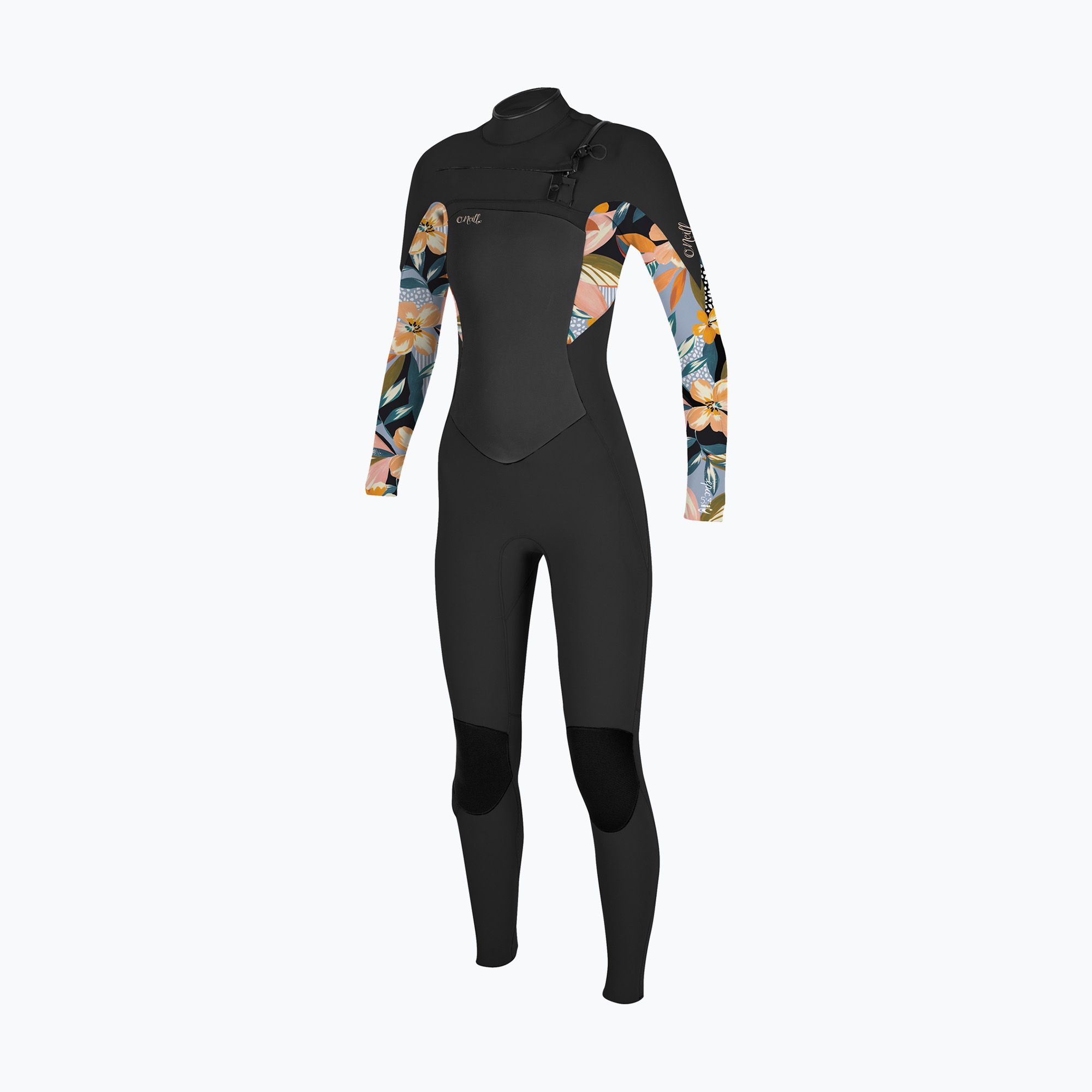 Pianka do pływania damska O'Neill Epic 5/4 mm Chest Zip Full black/demi floral 