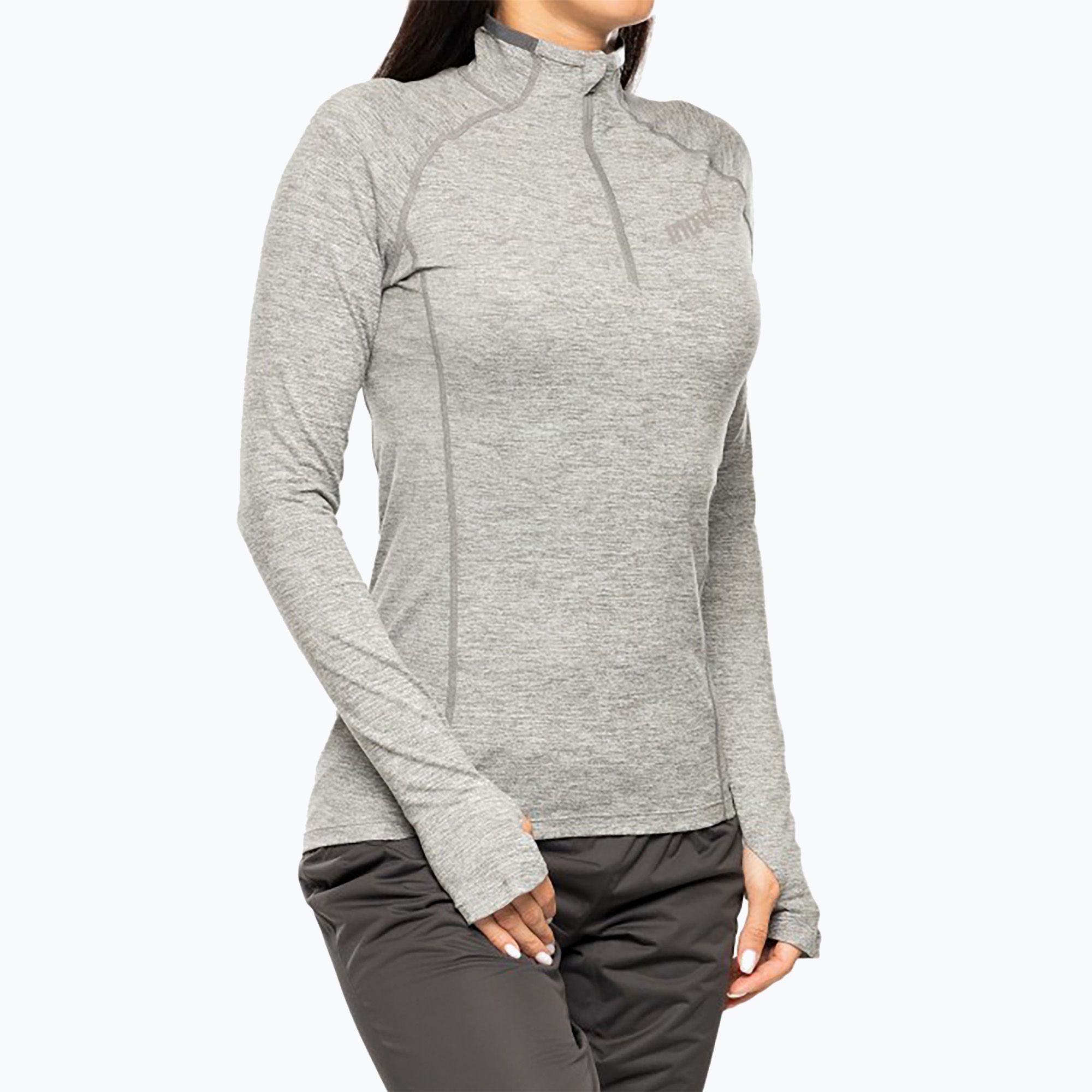 Bluza do biegania damska Inov-8 Train Elite Mid Half Zip light grey 