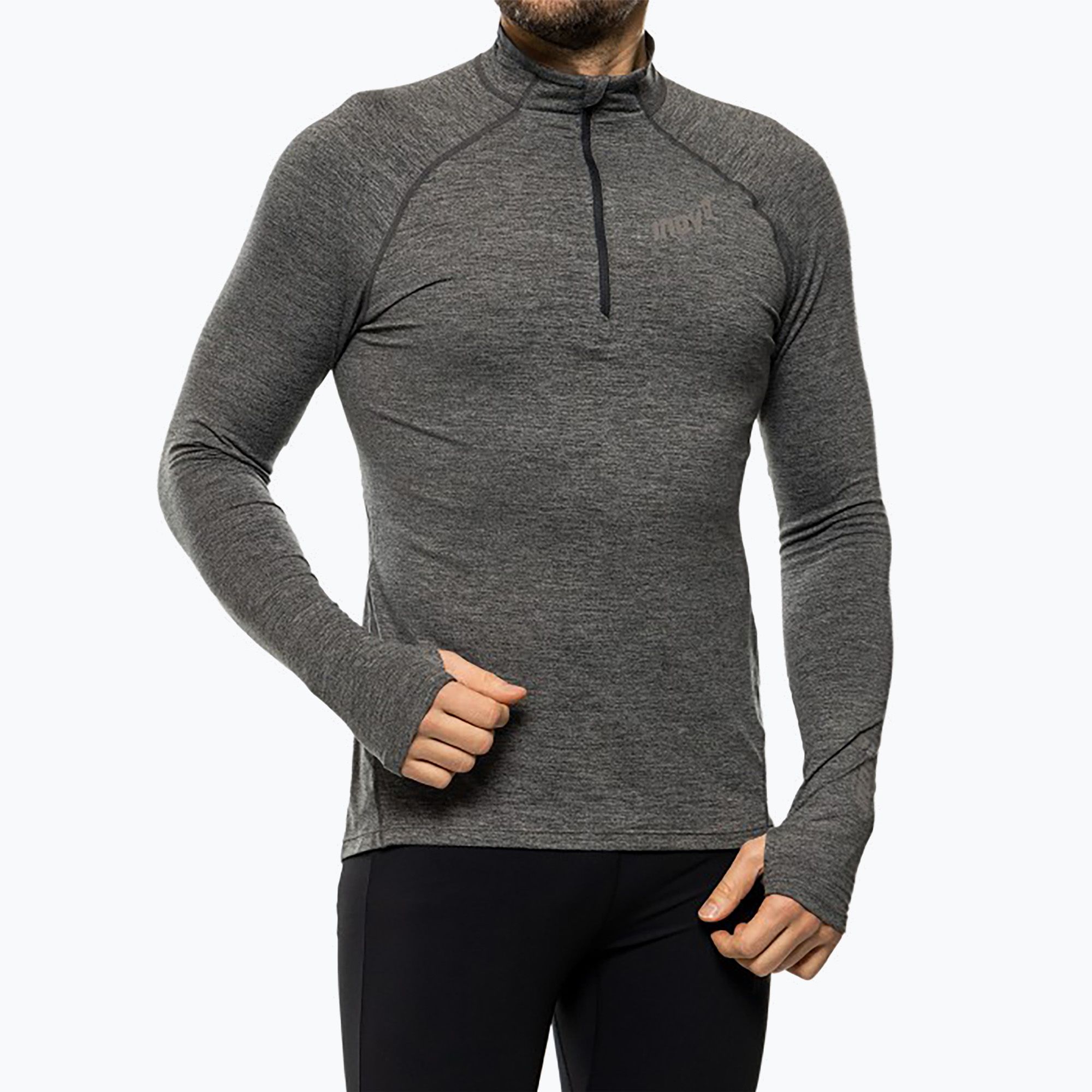 Bluza do biegania męska Inov-8 Train Elite Mid Half Zip dark grey 