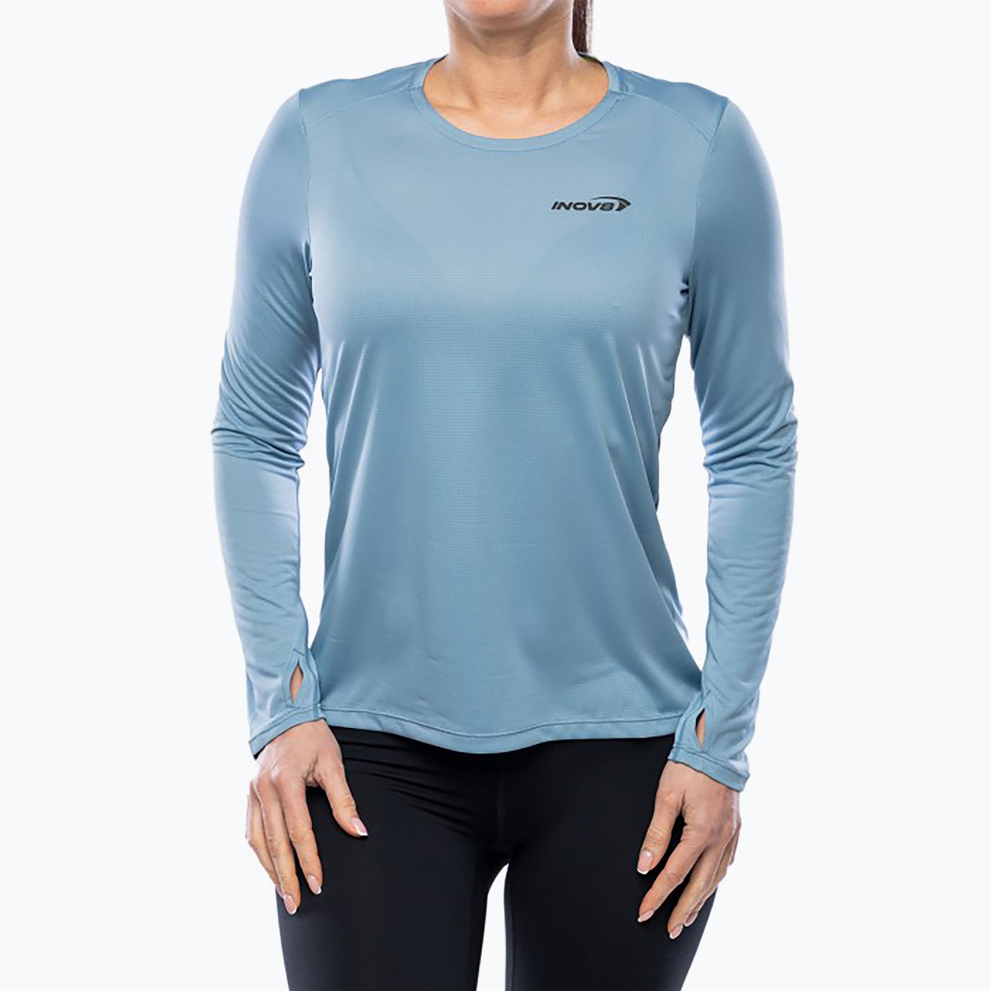 Longsleeve do biegania damski Inov-8 Performance blue grey/slate 