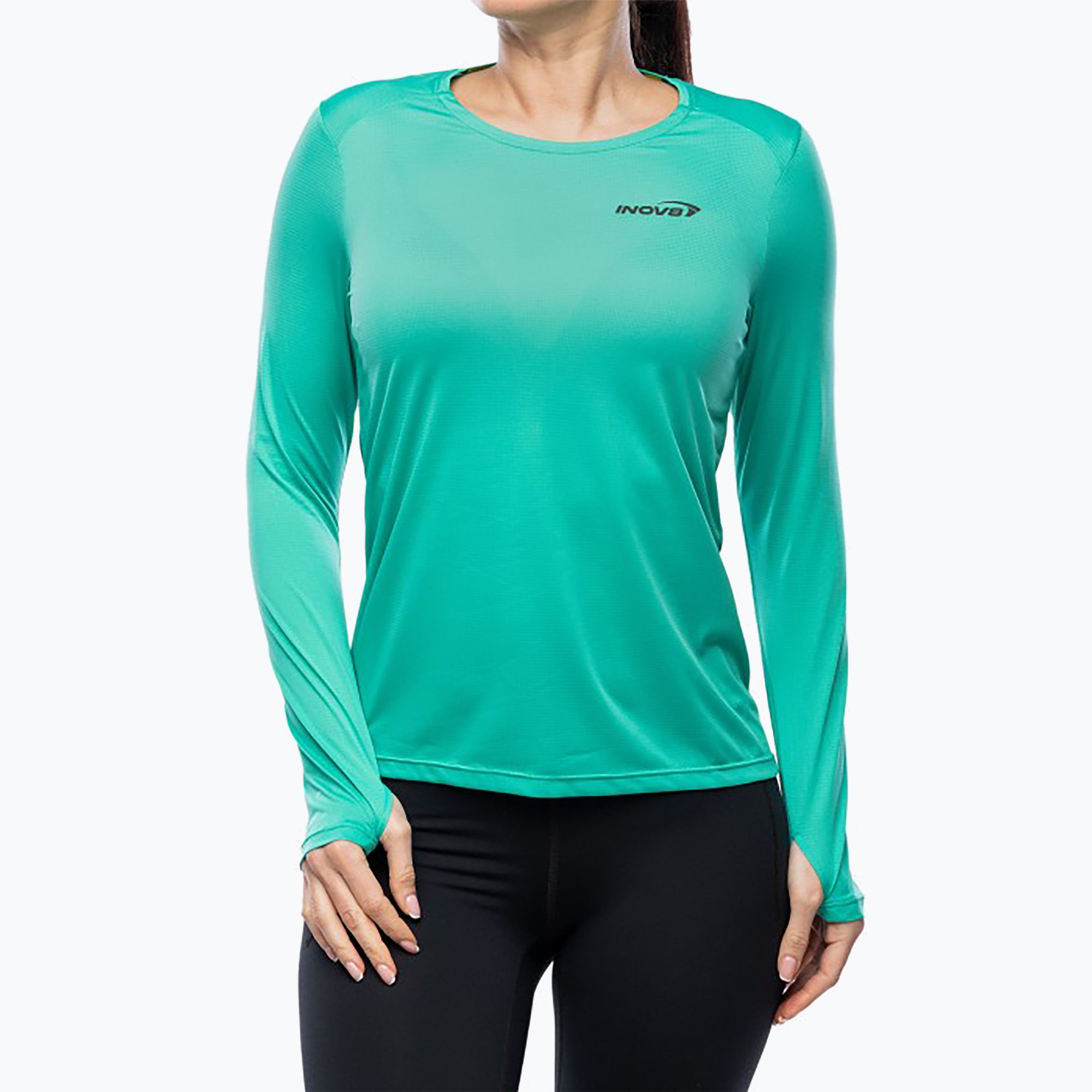 Longsleeve do biegania damski Inov-8 Performance aqua/dark aqua 