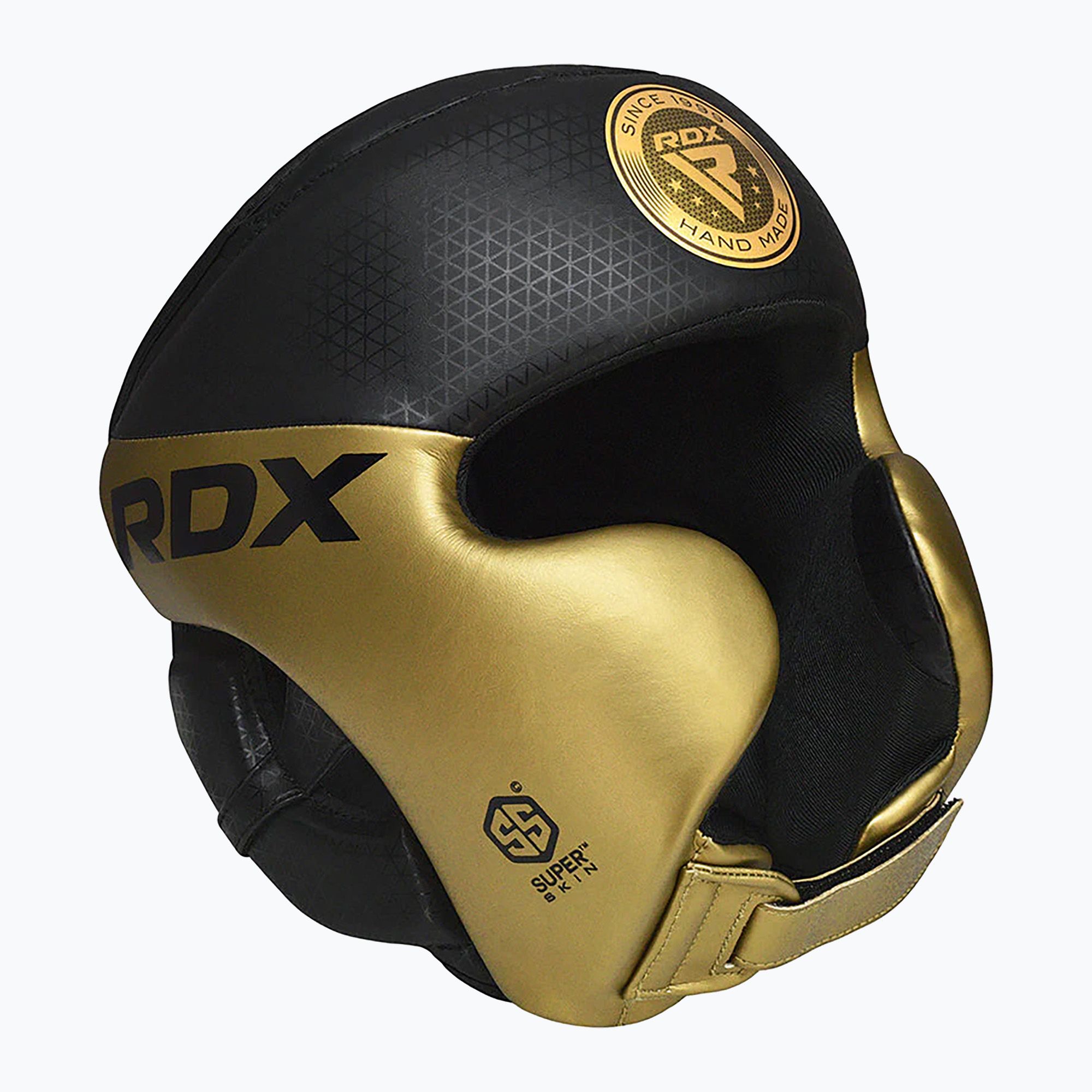 Kask bokserski RDX L1 Mark Pro Cheek Boxing Training Head Guard golden 