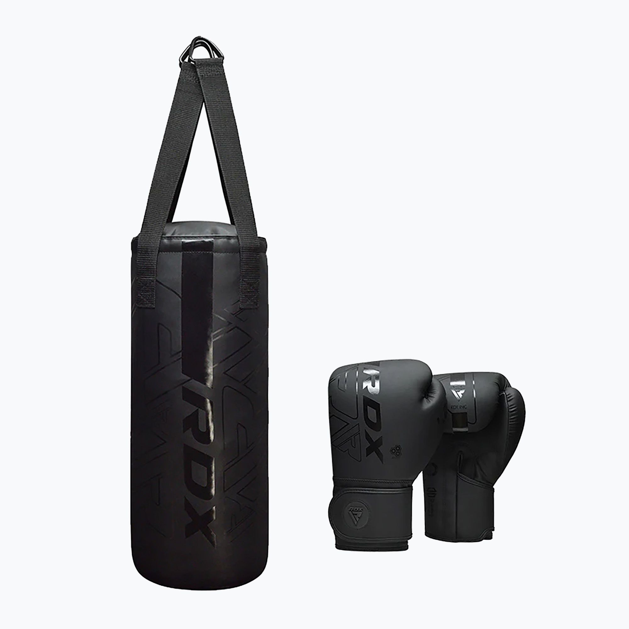 Worek bokserski RDX F6 Junior Punch Bag + Boxing Gloves matte black 