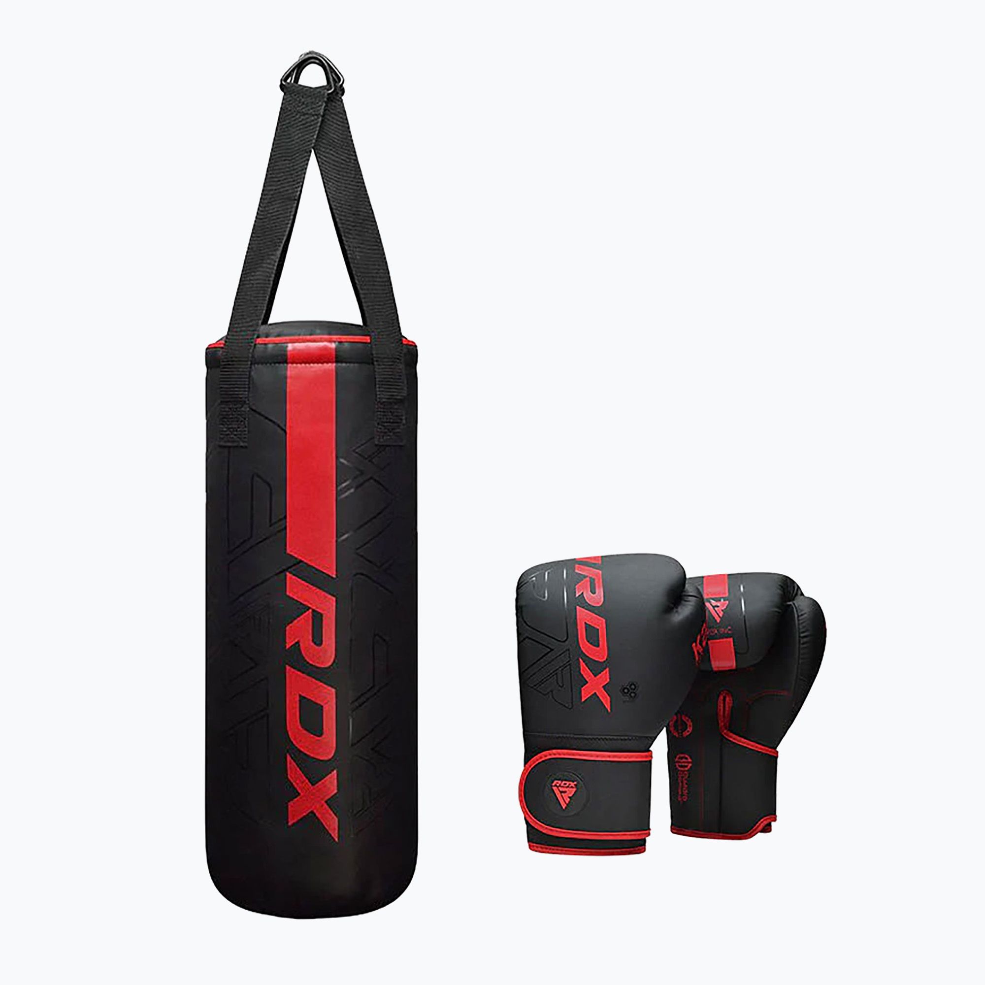 Worek bokserski RDX F6 Junior Punch Bag + Boxing Gloves matte red 