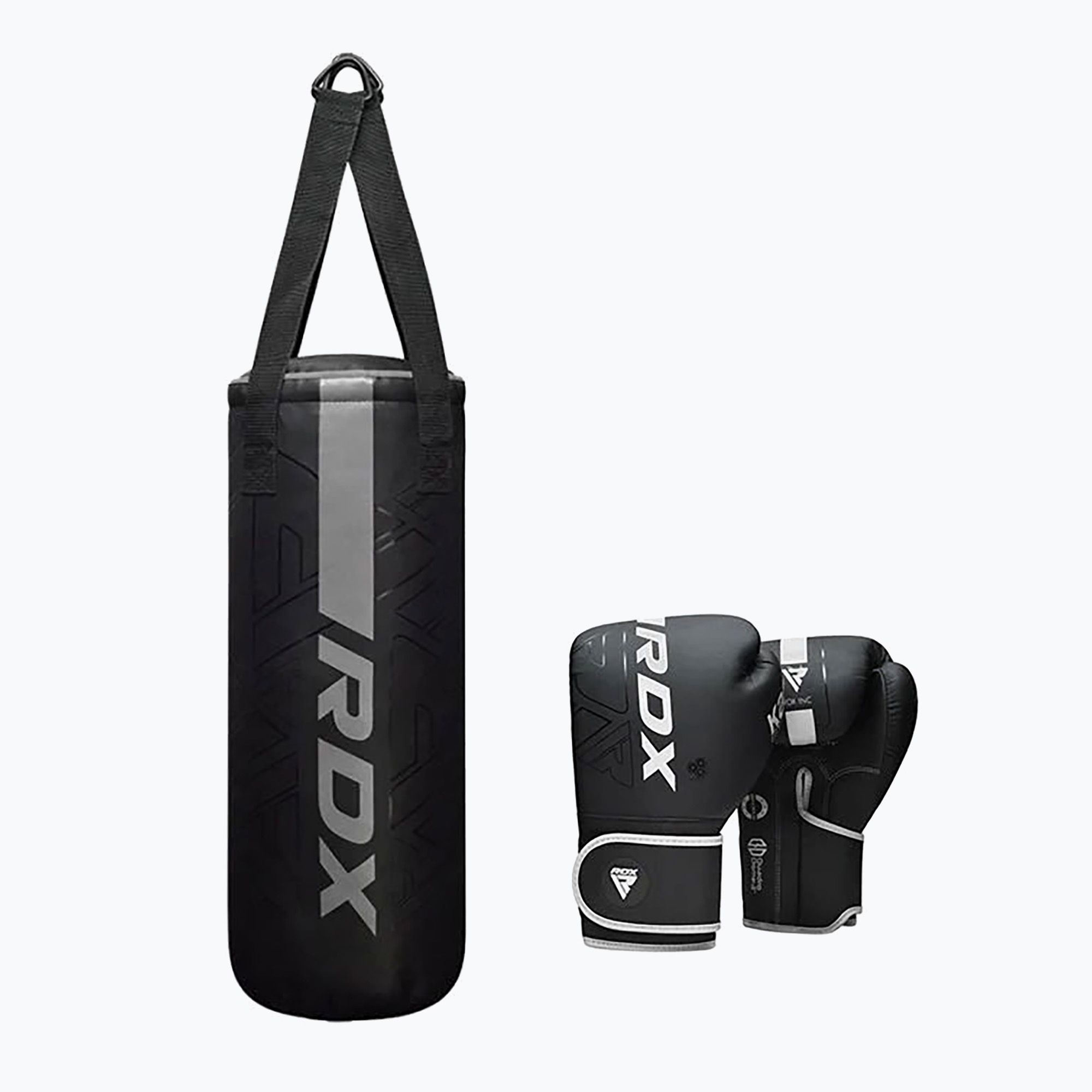 Worek bokserski RDX F6 Junior Punch Bag + Boxing Gloves matte silver 