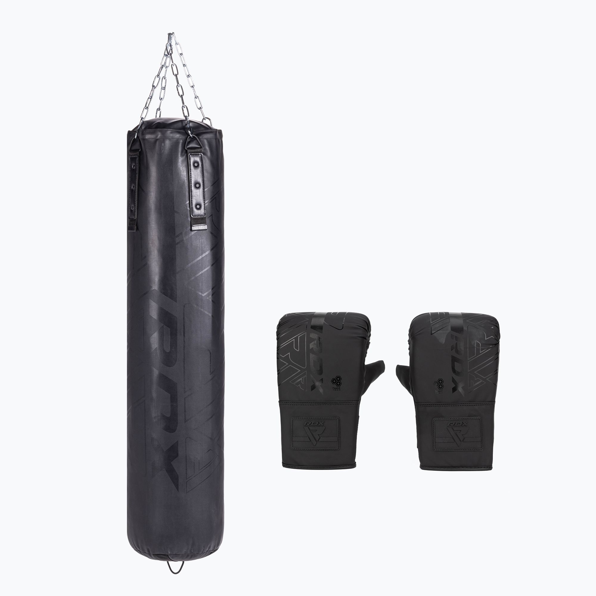 Zestaw worek bokserski + rękawice RDX F6 3PC matte black 