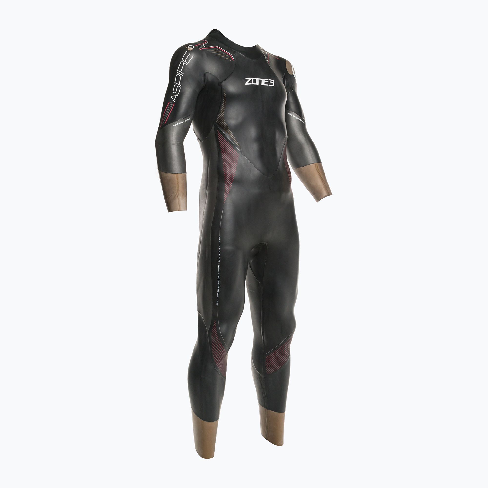 Pianka triathlonowa męska ZONE3 Thermal Aspire 4 mm black/grey/gold/red 