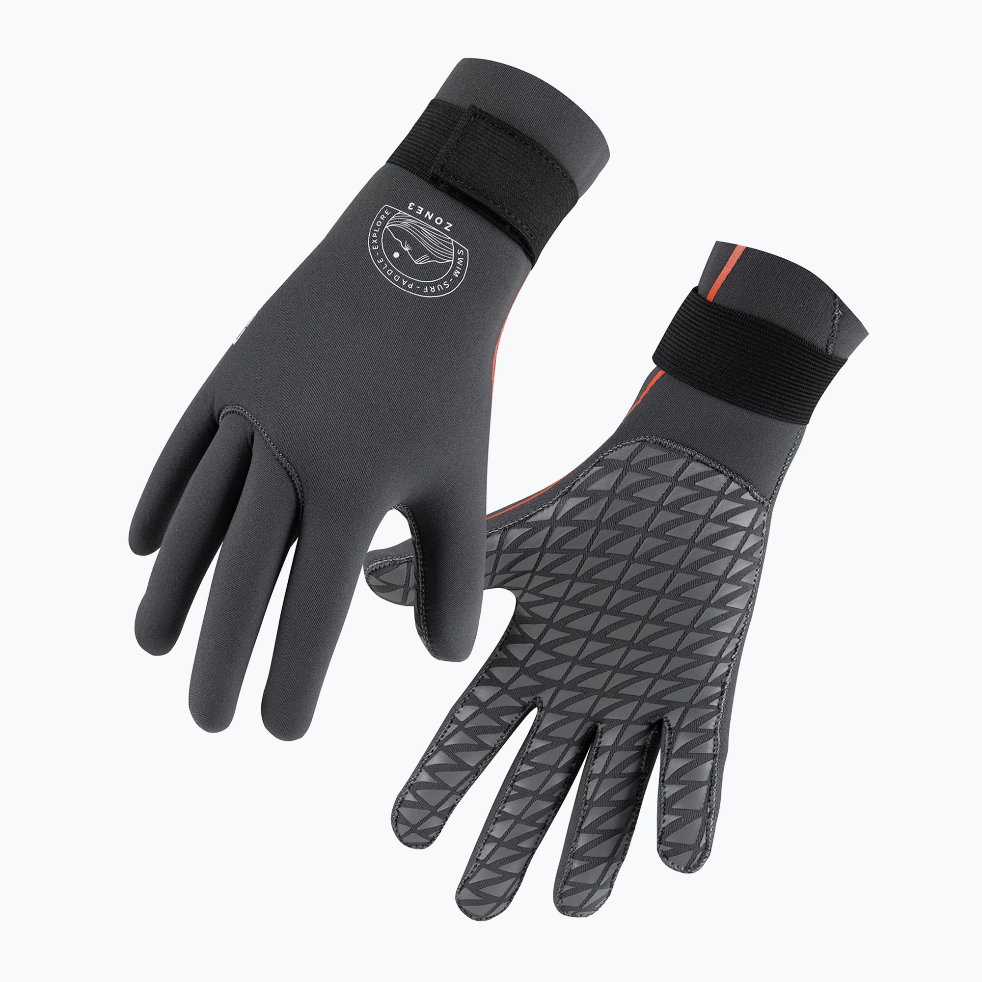 Rękawice neoprenowe ZONE3 Active Flex Swim 3 mm grey/orange 