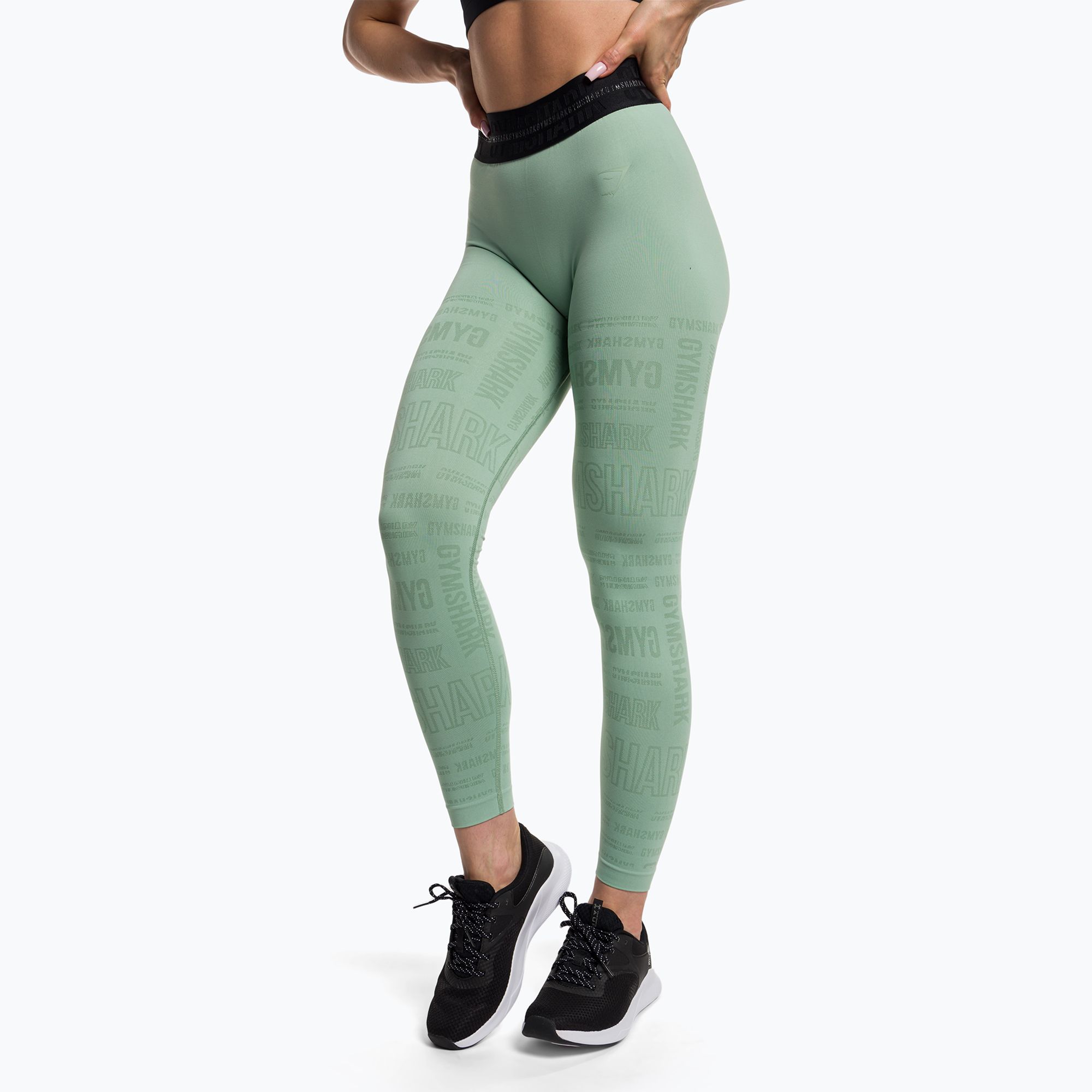 Legginsy treningowe damskie Gymshark Vision green/black 