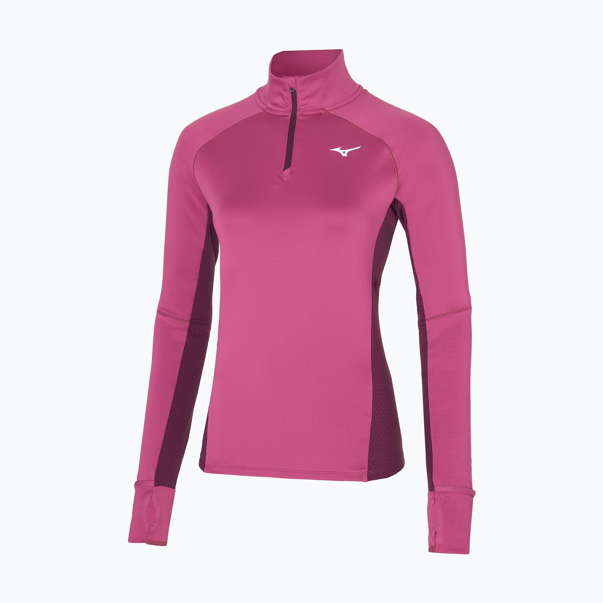 Bluza do biegania damska Mizuno Hybrid Tee Half Zip magenta haze 