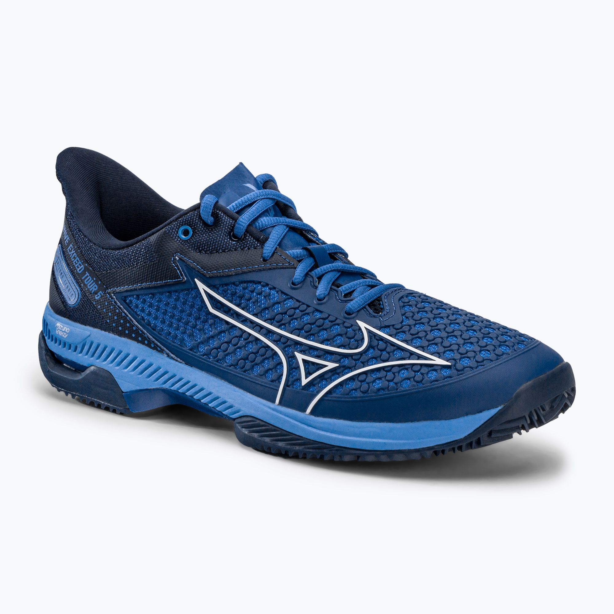 Buty do tenisa męskie Mizuno Wave Exceed Tour 5 CC true blue/white/dress blues 