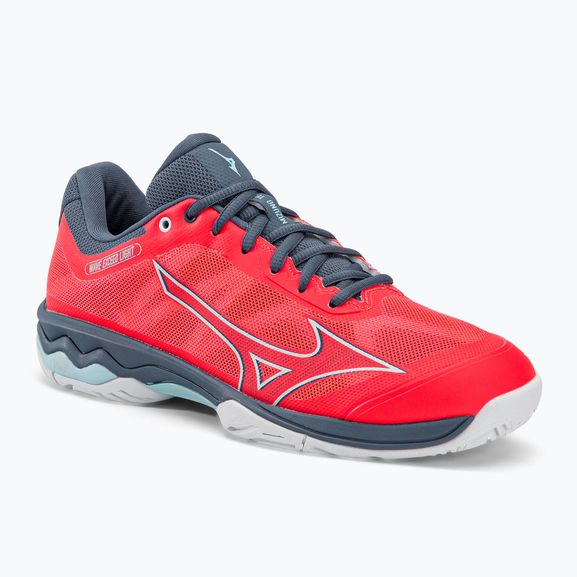 Buty do tenisa damskie Mizuno Wave Exceed Light AC fierry coral 2/white/china blue 