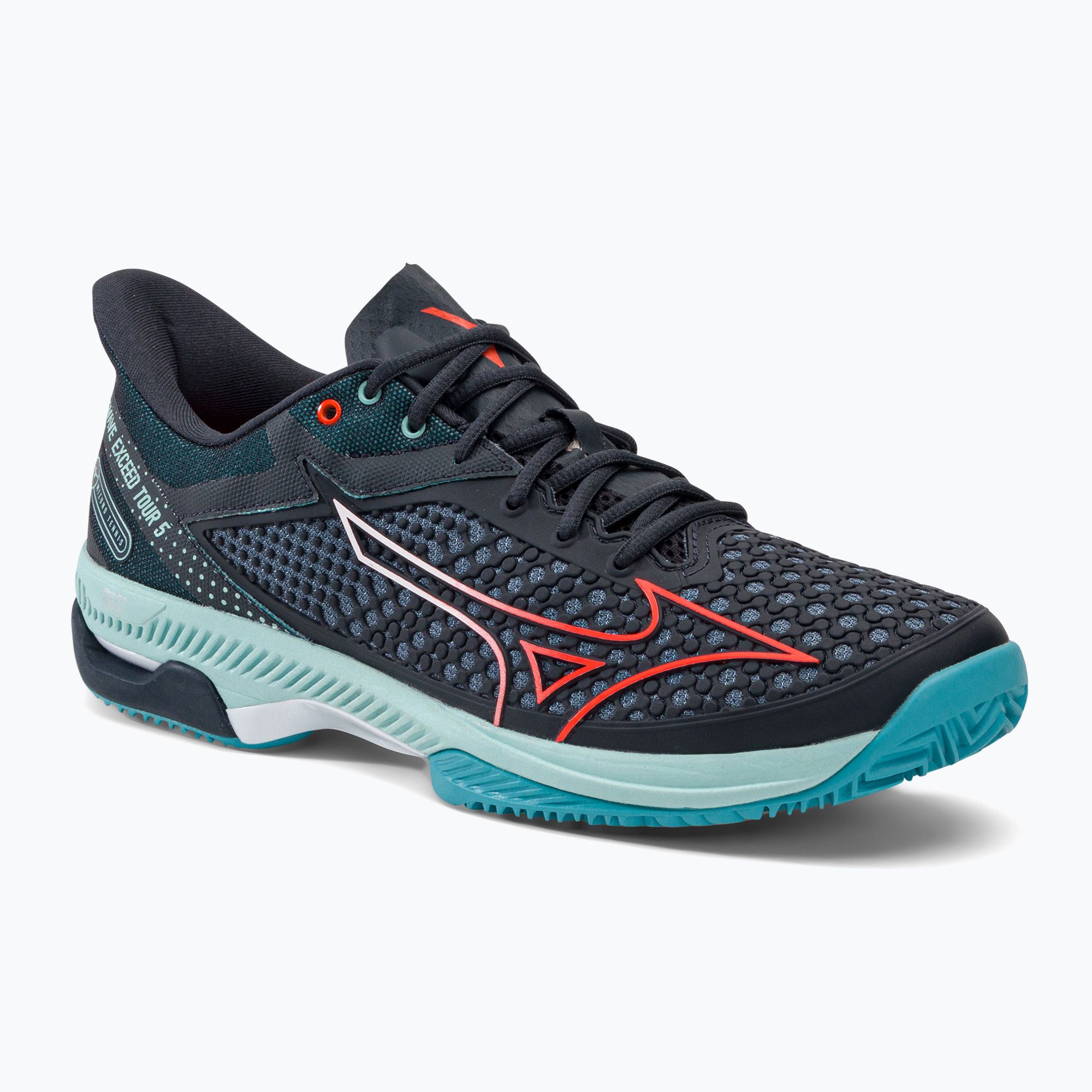 Buty do tenisa męskie Mizuno Wave Exceed Tour 5 CC collegiate blue/soleil/tanager turquoise 
